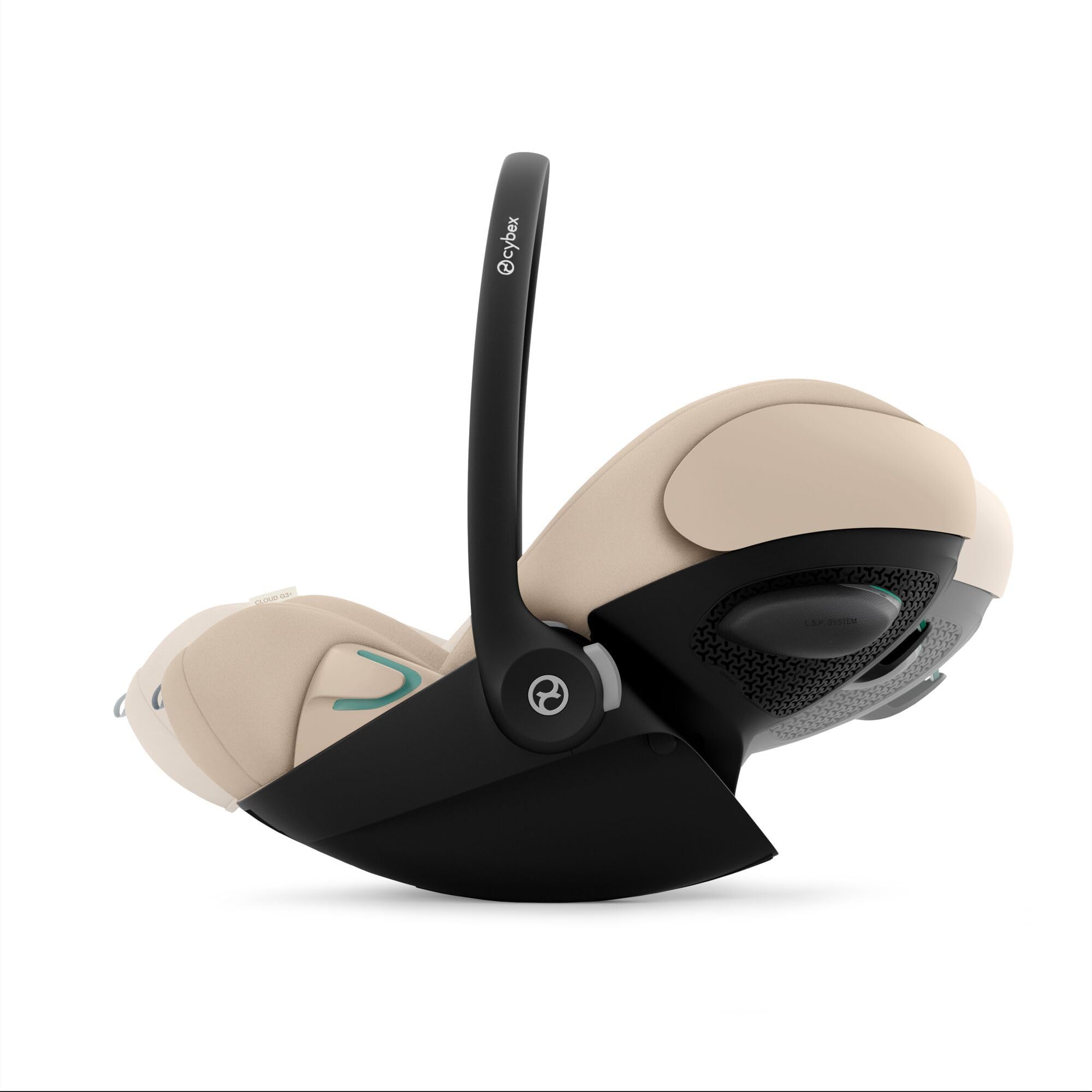 CYBEX Gold Fotelik dziecięcy Cloud G3 Plus, Od urodzenia do 24 miesięcy, Dla dzieci od 40 cm do 87 cm, Maks. 13 kg, Funkcja obrotu o 180°, Siateczkowa tkanina, Z wkładką dla noworodka, Almond Beige