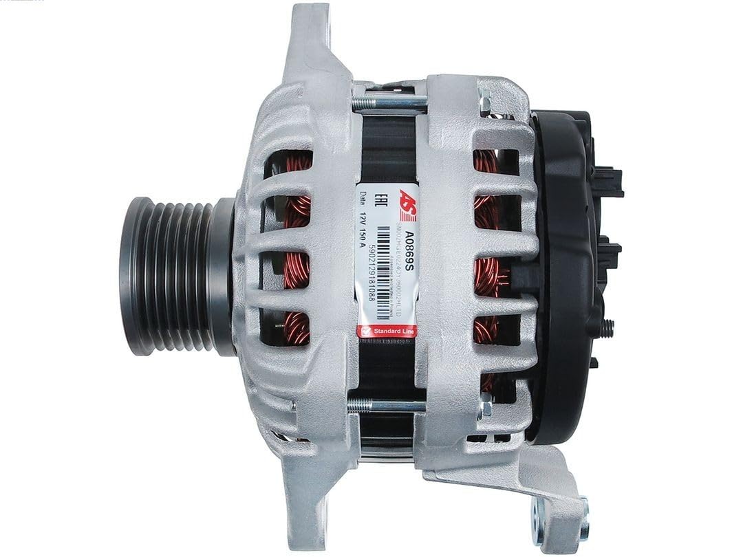 AS-PL Alternador A0869S 150A con polea de rueda libre Compatible con FIAT Ducato Camión de plataforma/Chasis 250, 290 Ducato Bus 250, 290 Ducato Furgón 250, 290, IVECO
