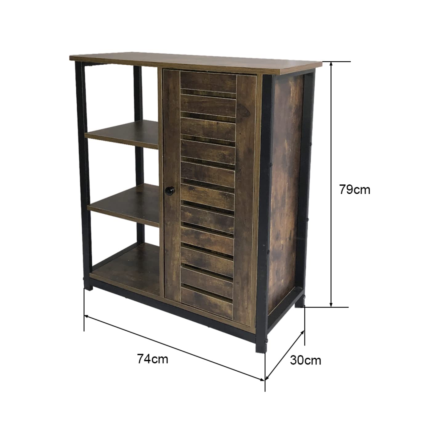 Wandschrank Sideboard Beistelltisch Tough - schwarzes Metall braunes Holz