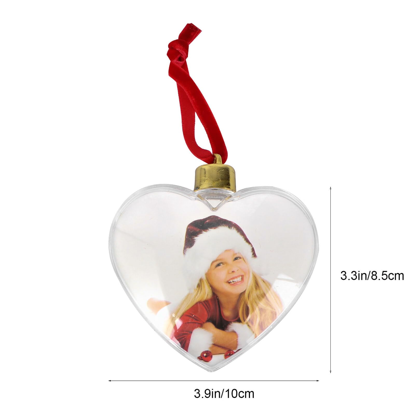 Colgantes DIY para Fotos de Fiesta 6 Piezas Corazón Transparente 8.5 Cm Adornos Colgantes de Plástico Decoración Fotográfica para Manualidades y Eventos