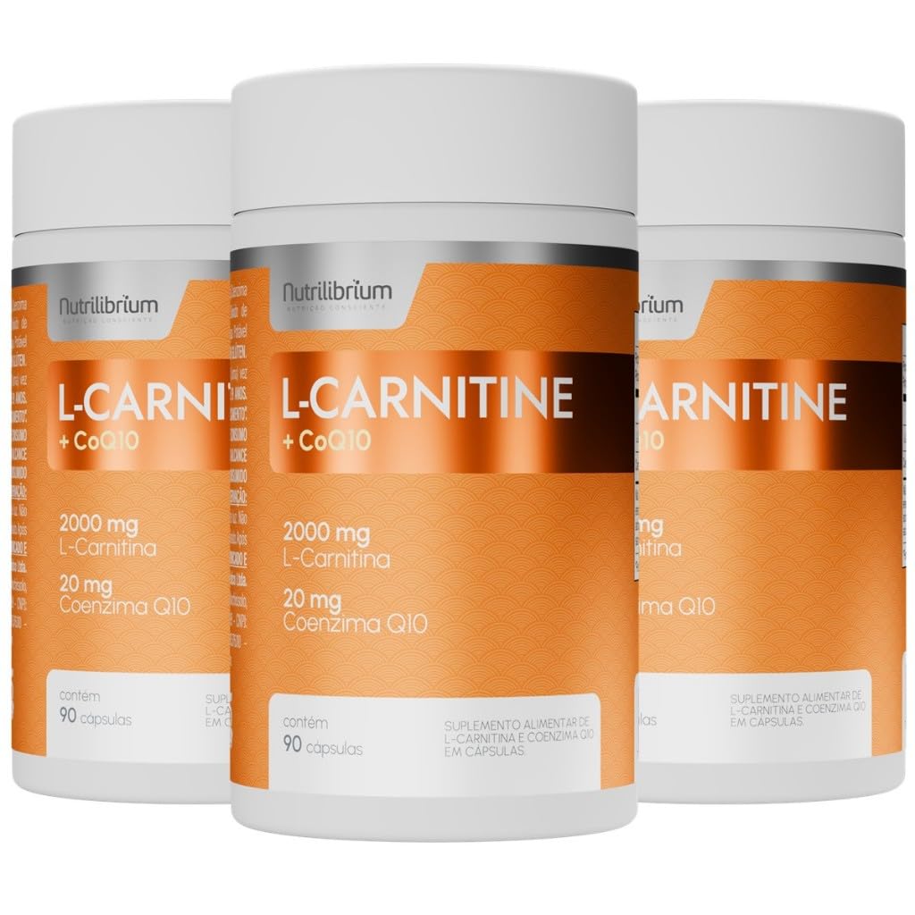 l carnitina coenzima q10 para que serve Kit 3x L Carnitina 2000mg com Coenzima Q10 20mg Nutrilibrium
