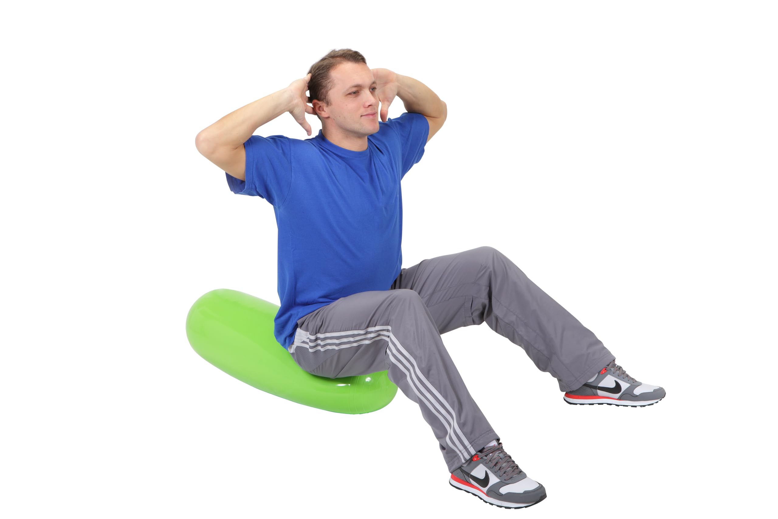 Gymnic Training Roll roller pilates gonfiabile Ø 24x70 cm verde lime, ideale per esercizi di equilibrio, stretching e potenziamento del core