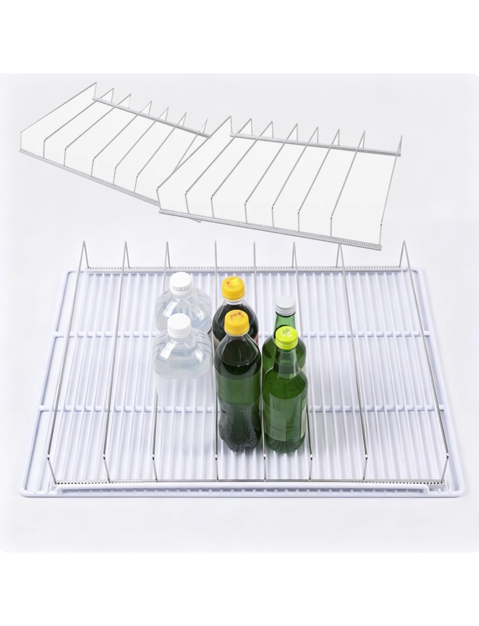3er-Pack verstellbarer Getränkedosen-Organizer, Regalteiler for Bier | Kippsicherer Trennständer for Glastürkühler, Dosenspenderständer(45x56cm)