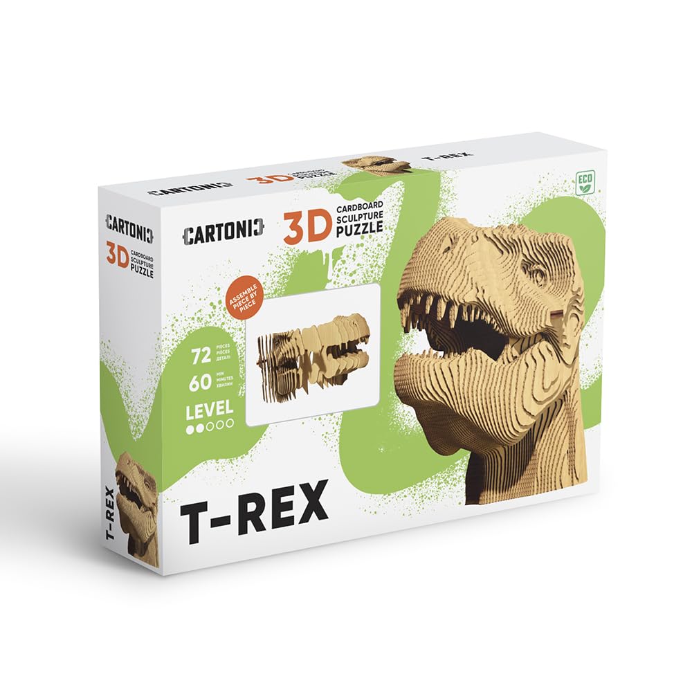 Dinosaurio T-Rex Puzzle 3D de Cartón – Maqueta para Montar