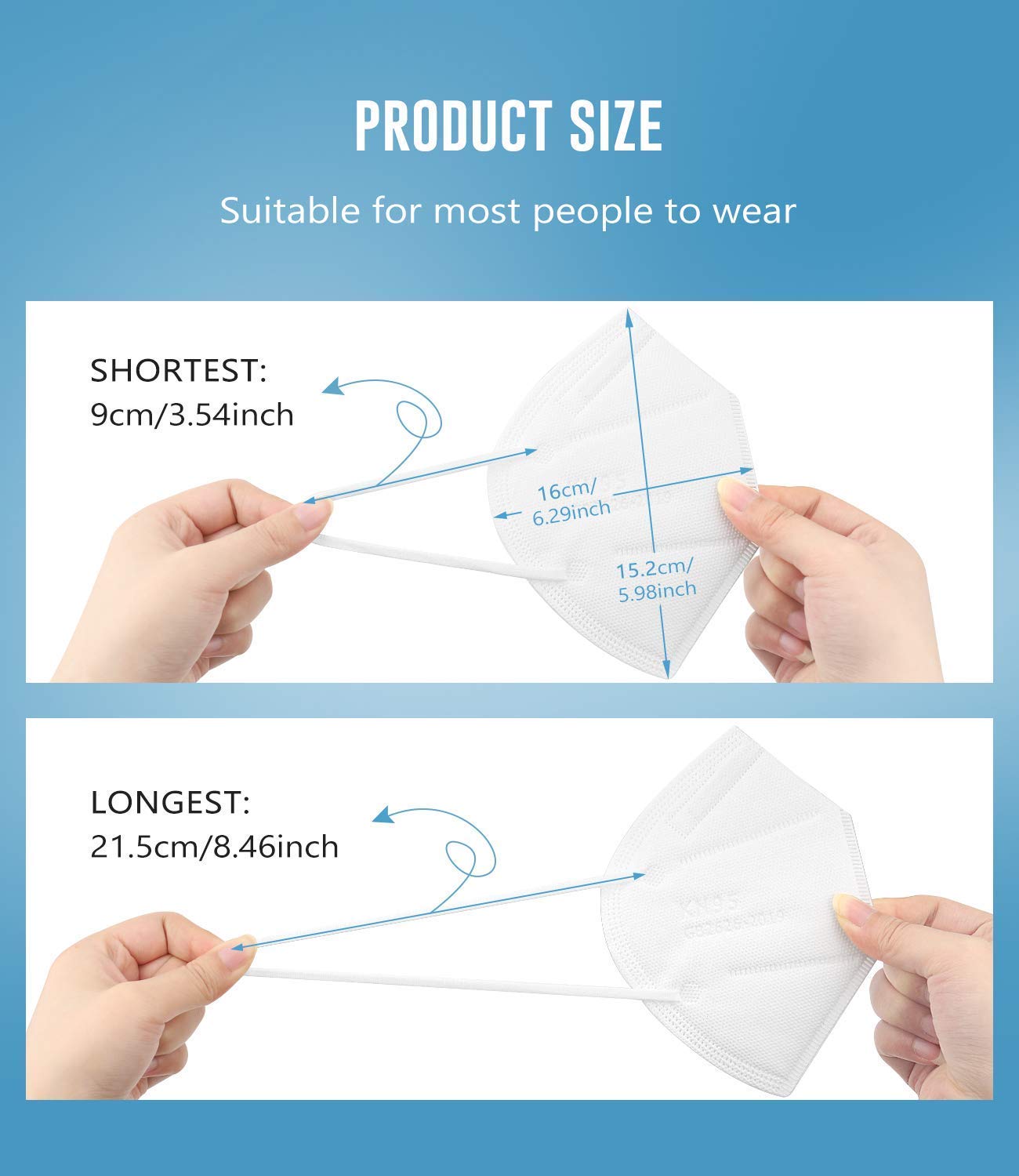 WWDOLL KN95 Face Mask 25 Pack, 5-Layers Breathable KN95 Masks, White