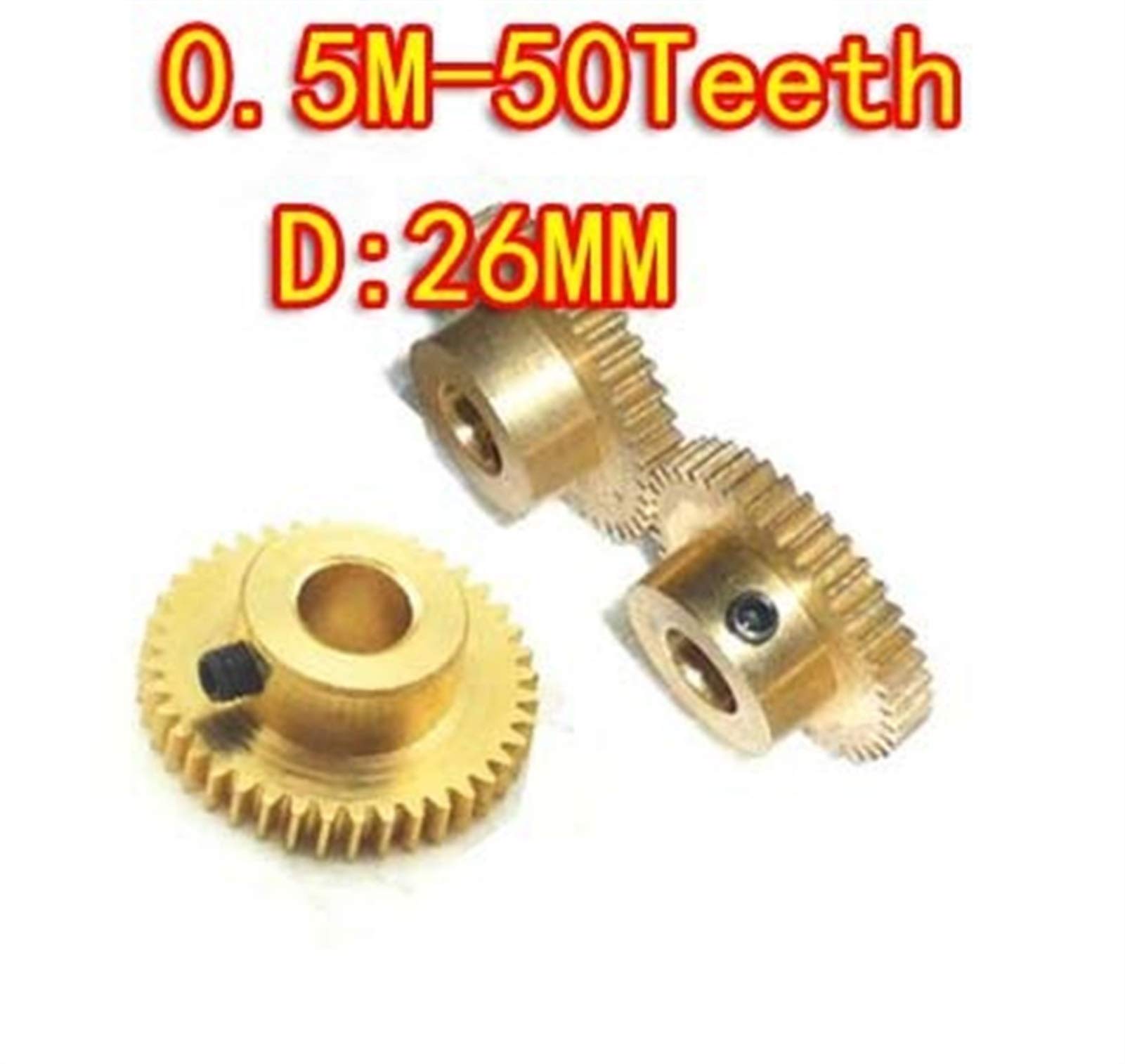 MKSIWSA Industry 0.5M-50Teeth Convex Brass Copper Gears Precision Gear Hole D 5mm