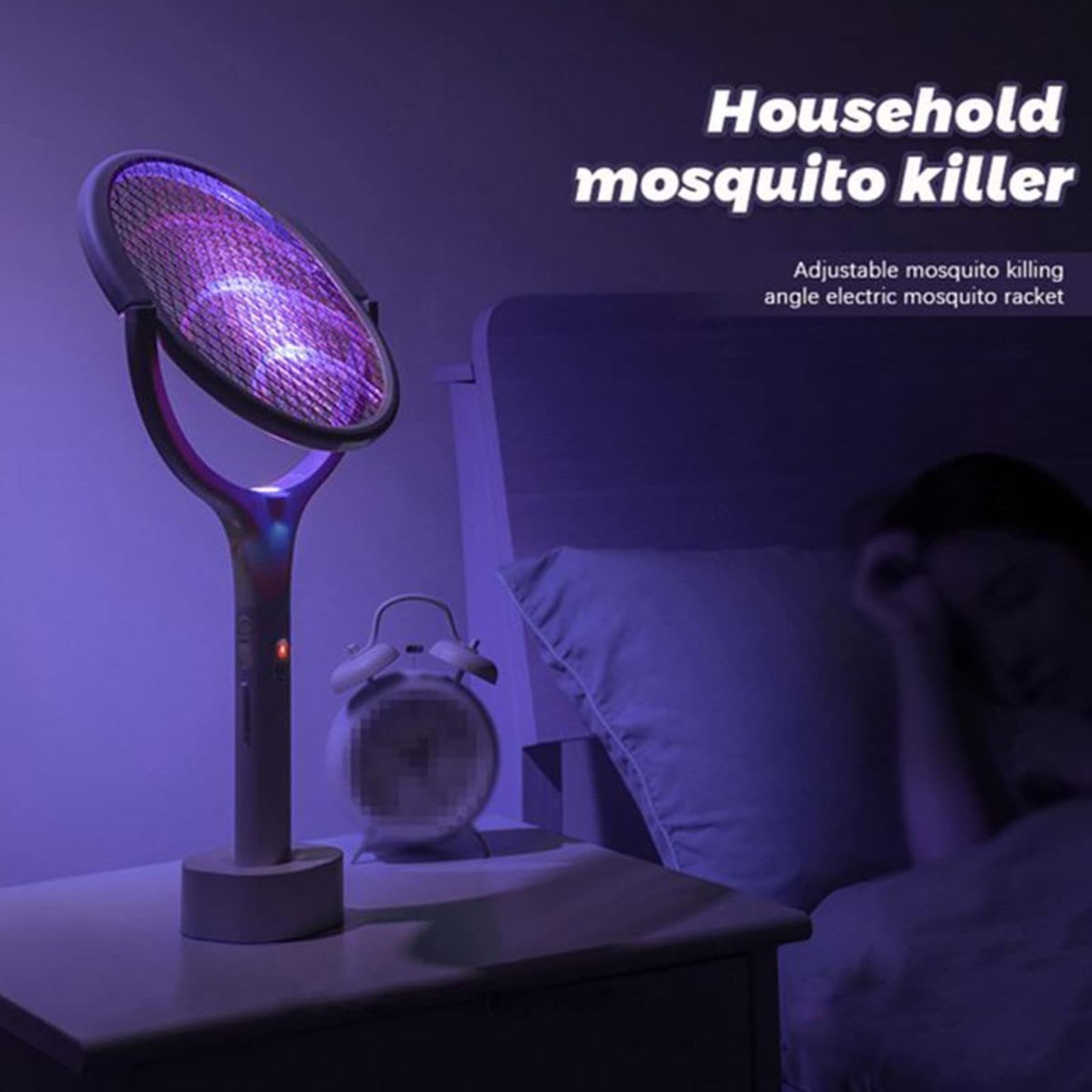 FAXIOAWA Matamoscas eléctrico Recargable con rotación de 90 °, matamoscas para Sentarse, eléctrico, Adecuado para habitación Familiar