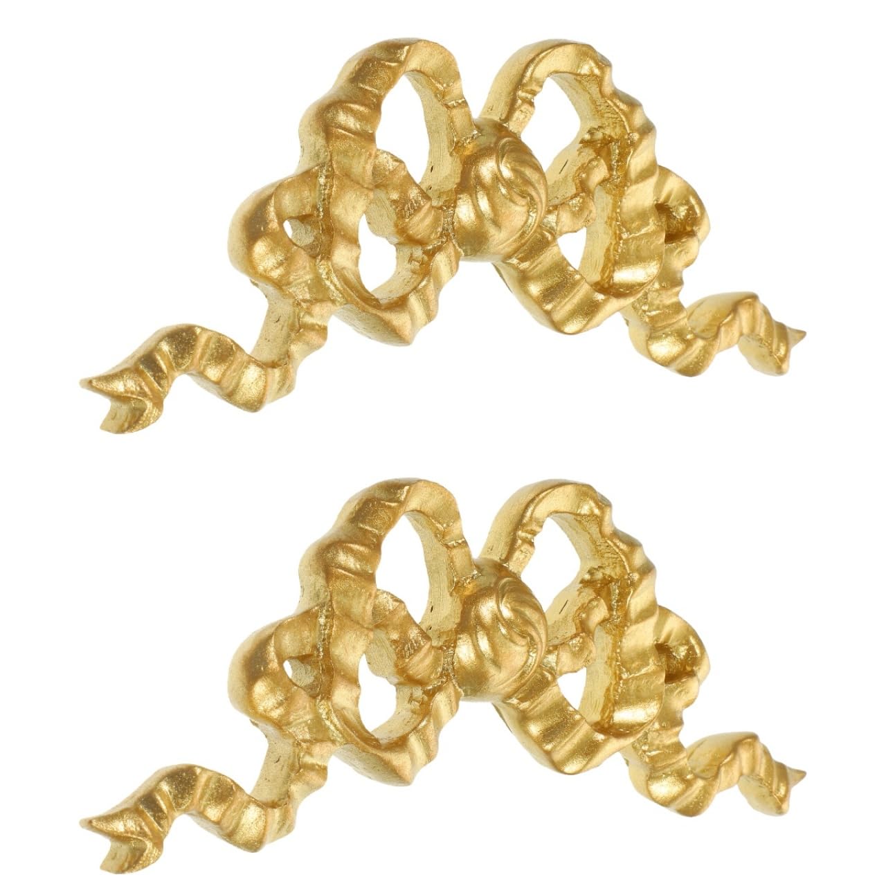 Photo 1 of Amosfun Gold Resin Bow-Knot Wall Art Decor 2-Pack 6.3X2.4X2.5 Inches Hanging Bow Accent for Home Wall Decoration Bedroom Nursery Entryway