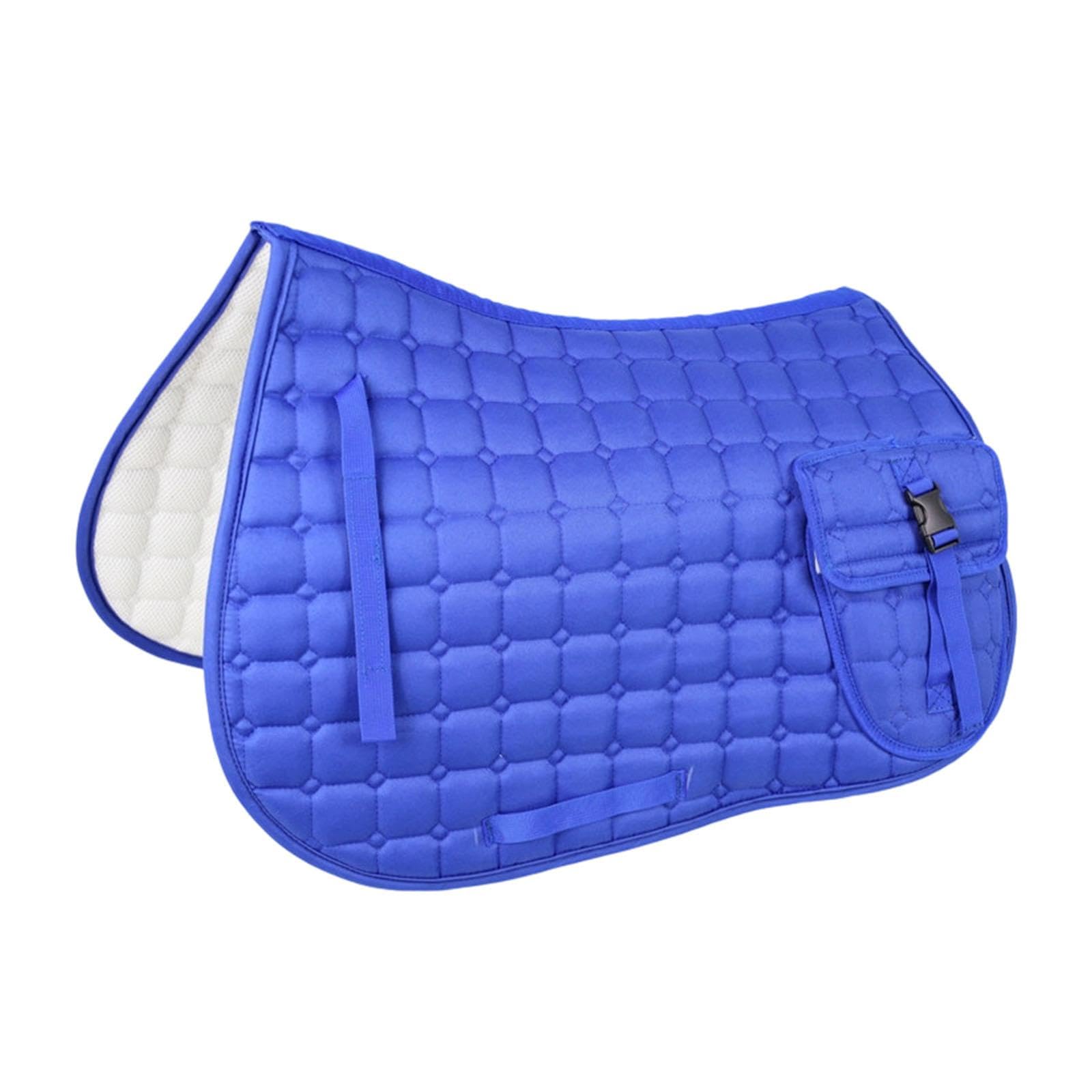 Fenteer para Silla de Montar de Caballo, Accesorio para Ecuestre, Suministros ecuestres con Bolsillo para competición, Azul