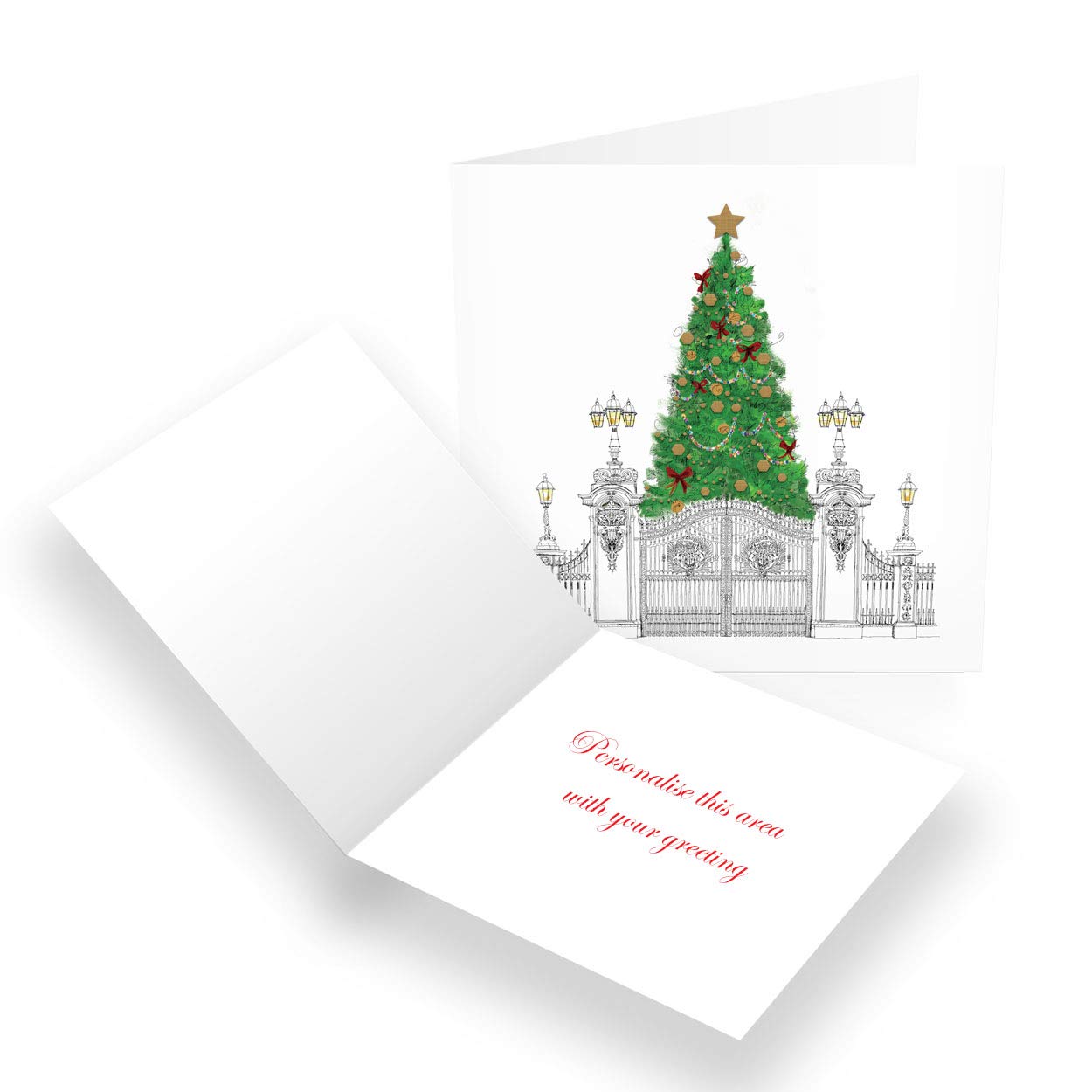 Paper Themes Personalised Christmas Cards Pack of 20- Christmas Tree