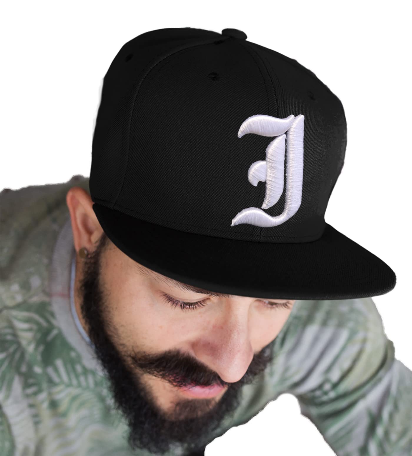 4Sold 1976 Men's I 4Sold Snapback Hat With Raised 3D Embroidery Letter 5 Panel Baseball Cap Hip-Hop Cap Hat Headwear (I)