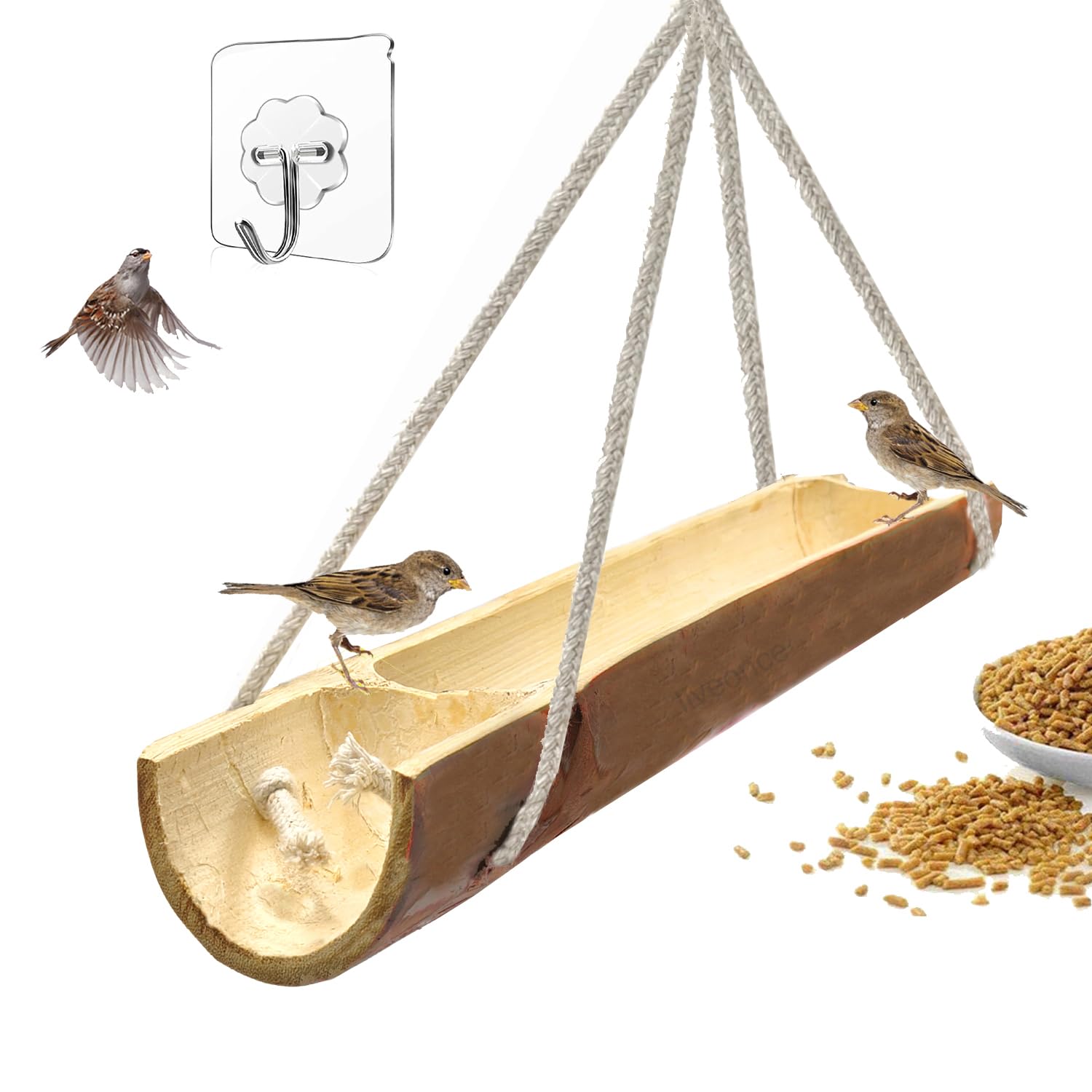 LIVEONCE Bamboo Open Feeder for Birds Natural Bamboo Pack of 1- Color -Natural (Green to Pale Yellow) (B0D8KR8L6Z) Amazon Price History, Amazon Price Tracker