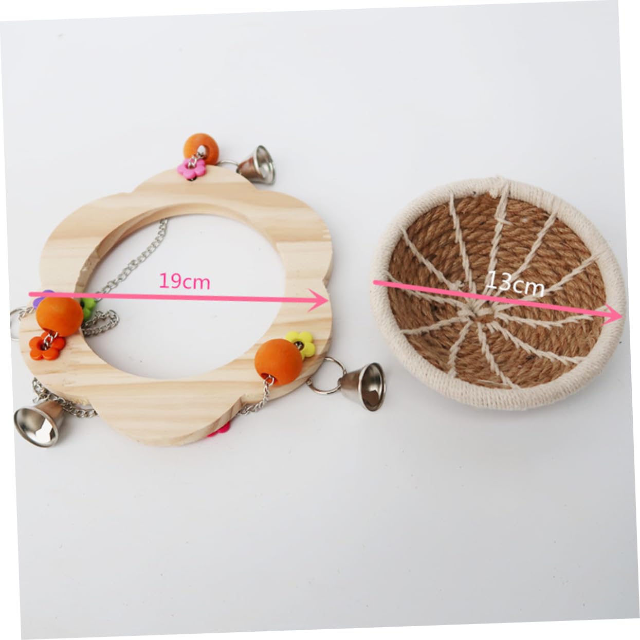 Mipcase Funny Parrot Swing Stand Safe Practical Bird Plaything for Home Outdoor Use Encourages Exercise Coordination Wooden Beads in Styles Great Present for Pet Owners