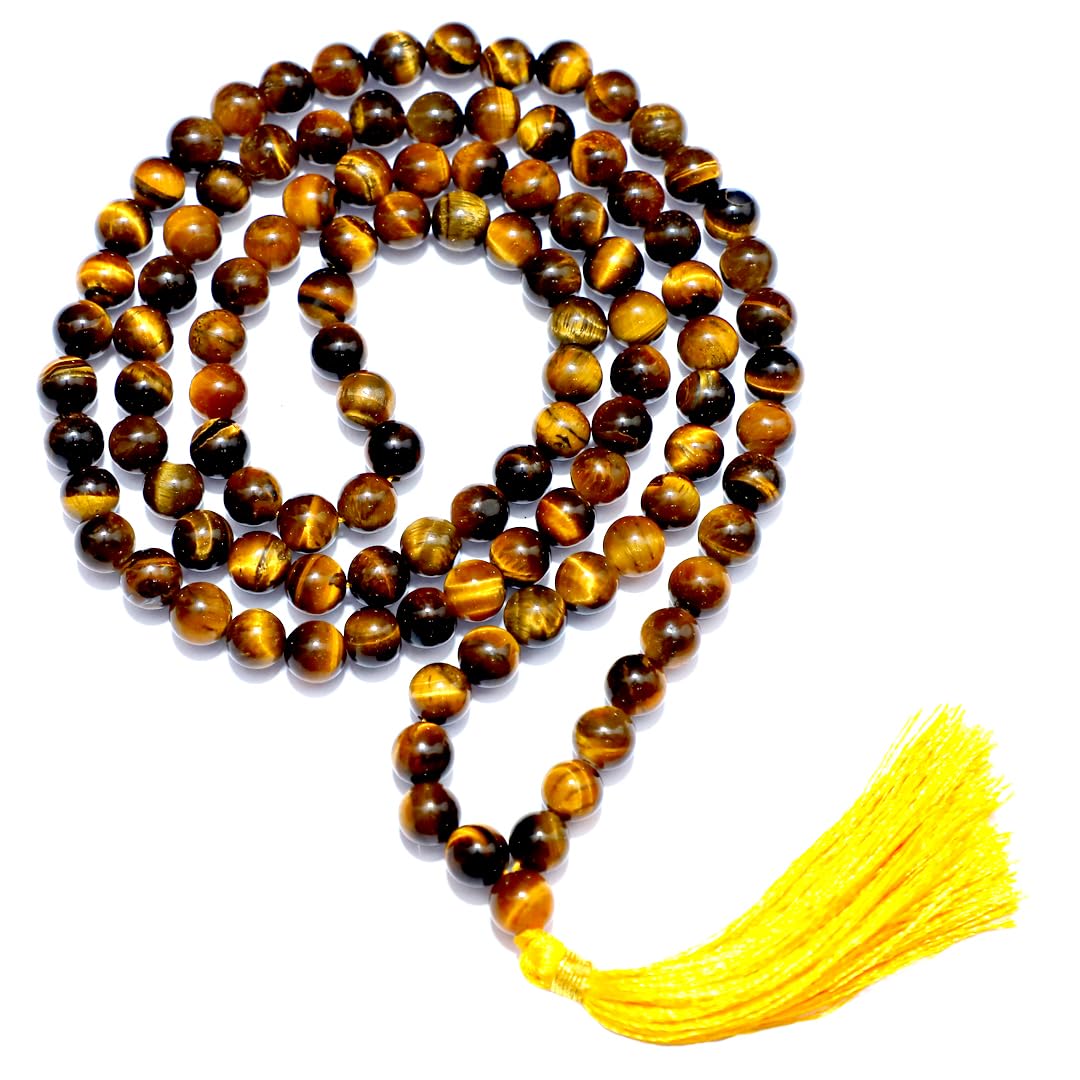 Crystal Divine Tiger Eyes Jaap Mala 108 Beads Original Crystal Mala For Women & Crystal Mala For Men Healing Crystals Gemstone Japa Mala Crystal Mala 8mm Healing Stone Crystal Beads Mala Meditation-image-47