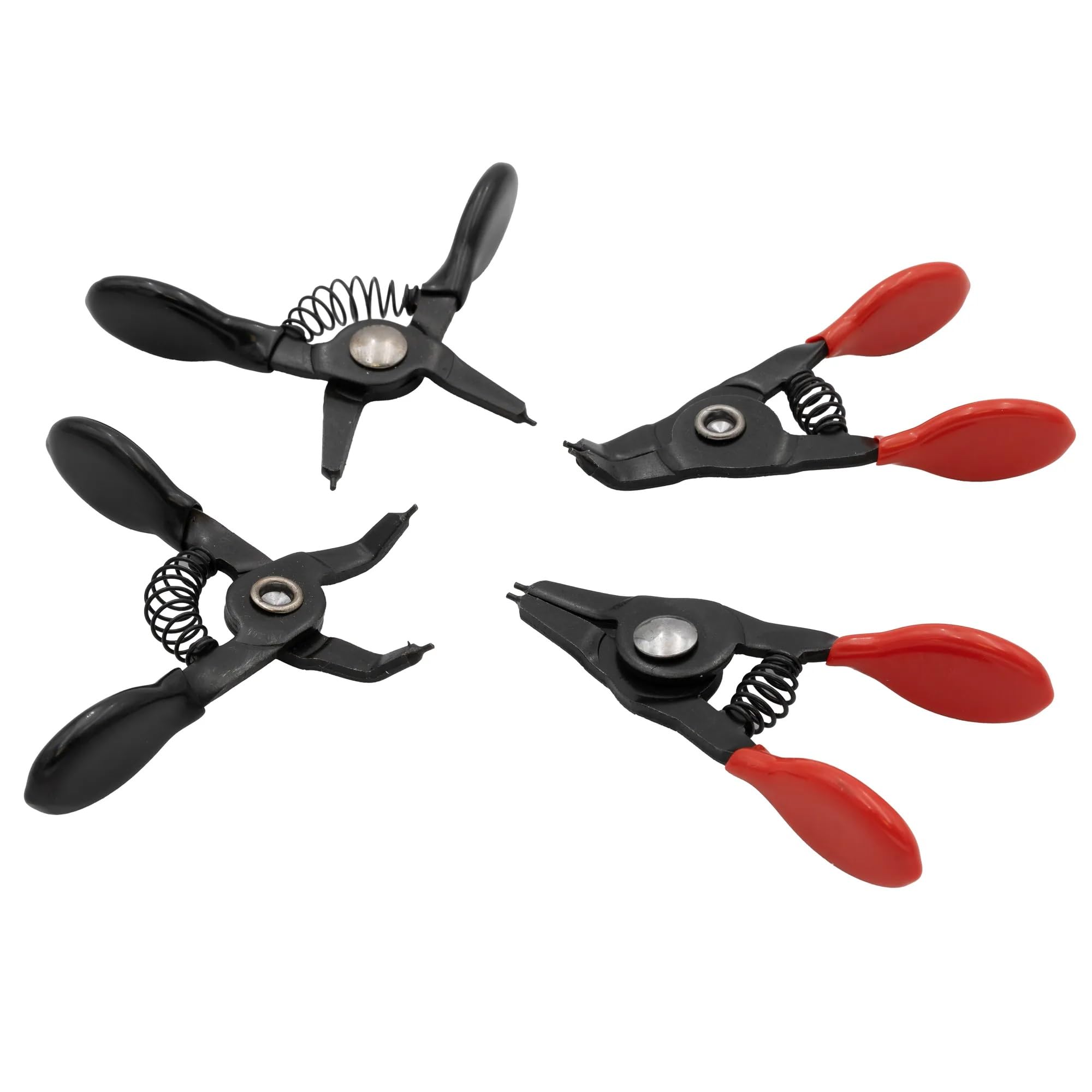 SET DA 4 PINZE PER ANELLI ELASTICI SEEGER DRITTE ANGOLO INTERNI ED ESTERNI