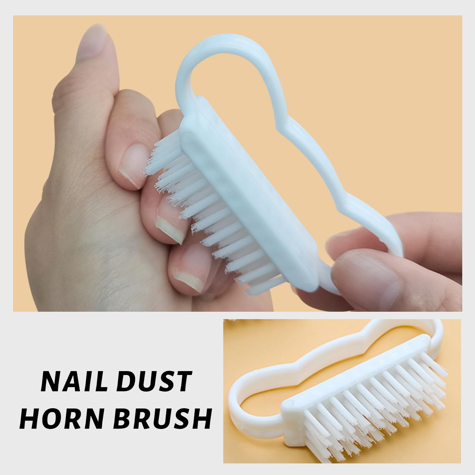 2 Pezzi Spazzola Unghie, Spazzolino Unghie Mani, Spazzola per Pulizia delle Unghie con Spazzola Bellezza, Mini Testina di Spazzola, Adatto per Unghie, Nail Art fai da te