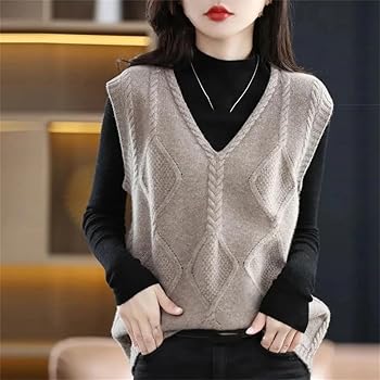 Women's Stretch Sweater Vest V-Neck Pullover Vest Casual