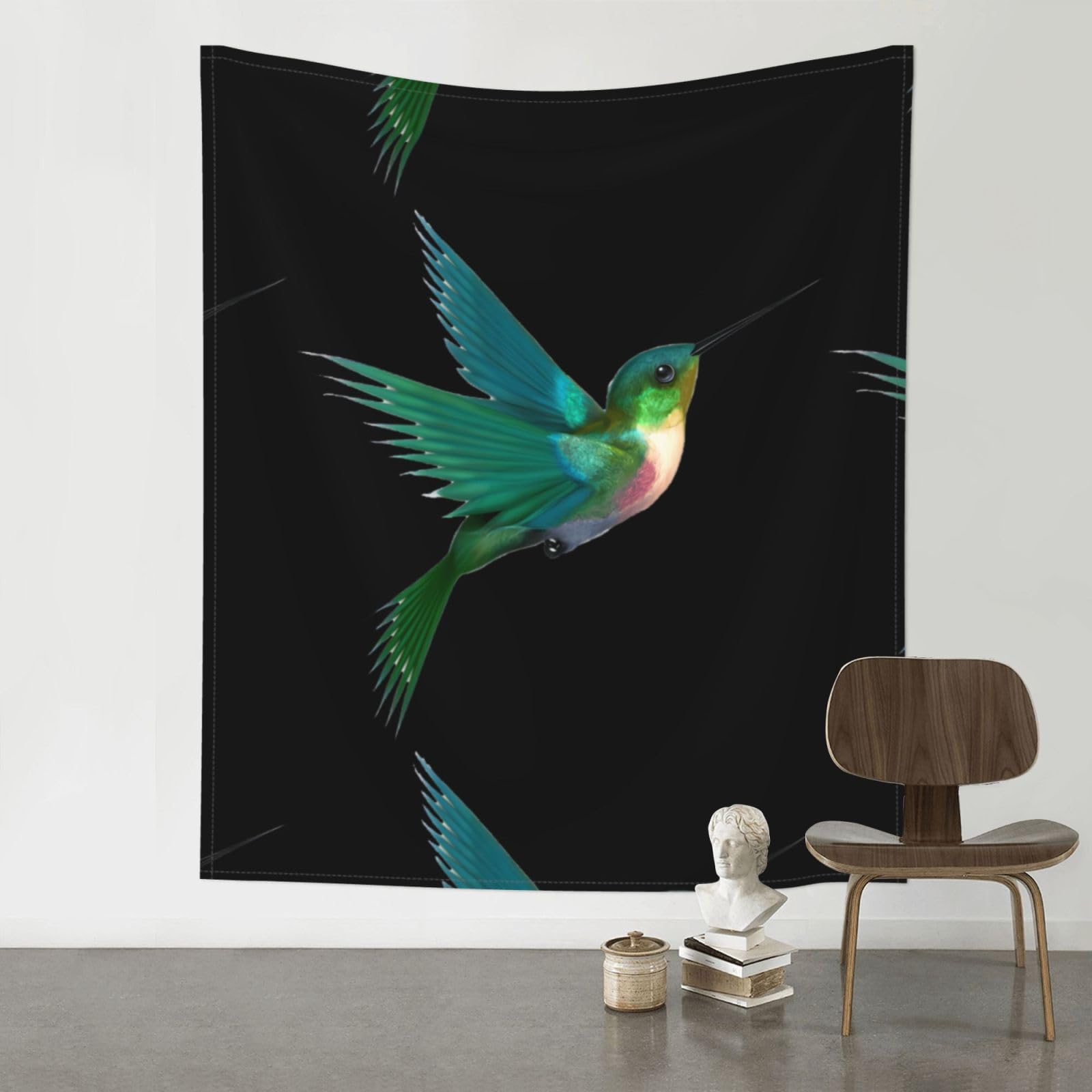 HJFCZH A Hummingbird Prints Wall Tapestry 60x51in – Boho Decor Throw for Bedroom, Dorm, Beach Cover & Picnic Blanket