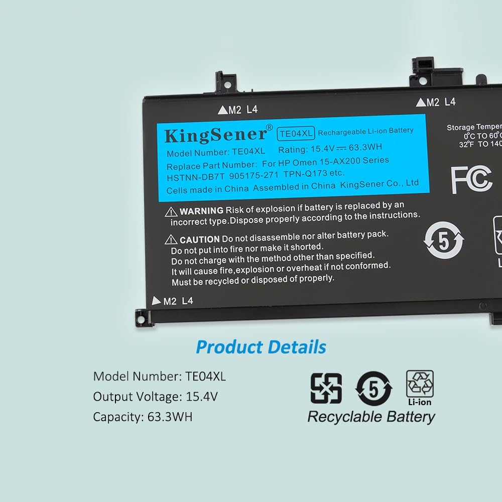 Amazon.com: KingSener TE04XL Laptop Battery for HP OMEN 15-AX200