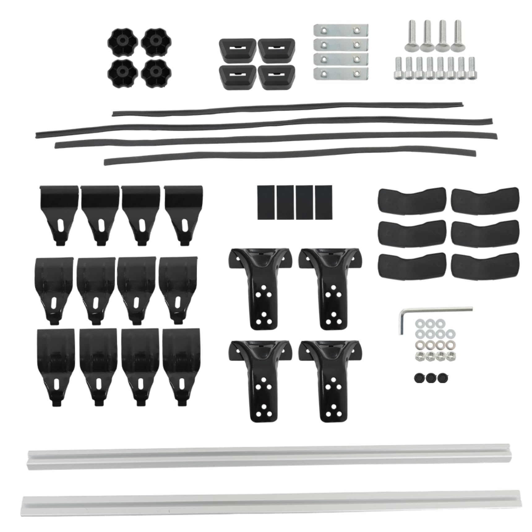 Universal 48 330LB Car Top Roof Cross Bar Luggage Cargo Carrier Rack w/ 3 Kinds Clamp Silver