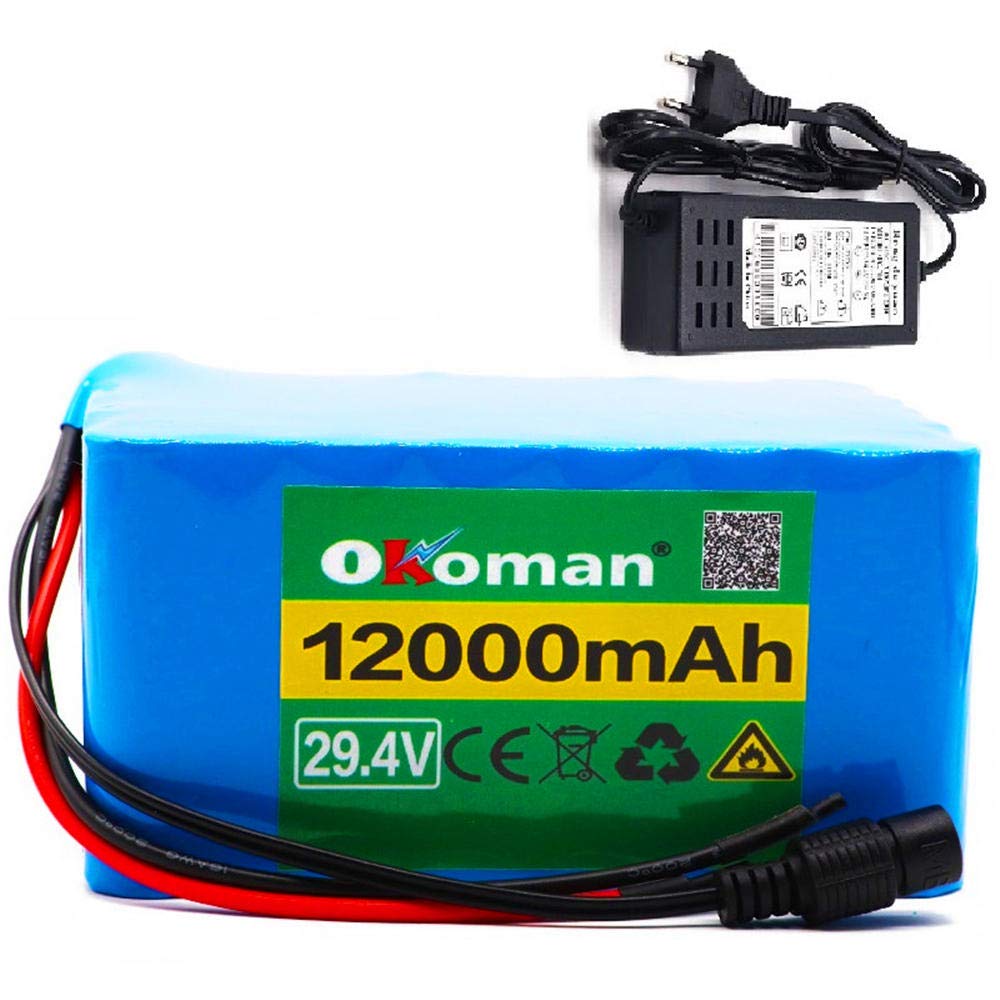 Paquete de batería de Iones de Litio de 29,4 V 12Ah 7S5P Bicicleta eléctrica Scooter batería Ligera para Silla de Ruedas + Cargador