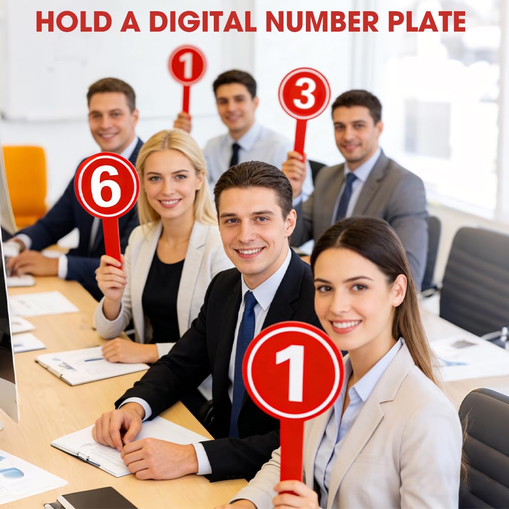 10 Pezzi Tabelloni Segnapunti Portatili, 1-10 Multifunzione Palette Numeriche Tabelloni Segnapunti con Maniglia Segnapunti e Timer Palette Votazioni Manuale per Eventi Sportivi Competizioni