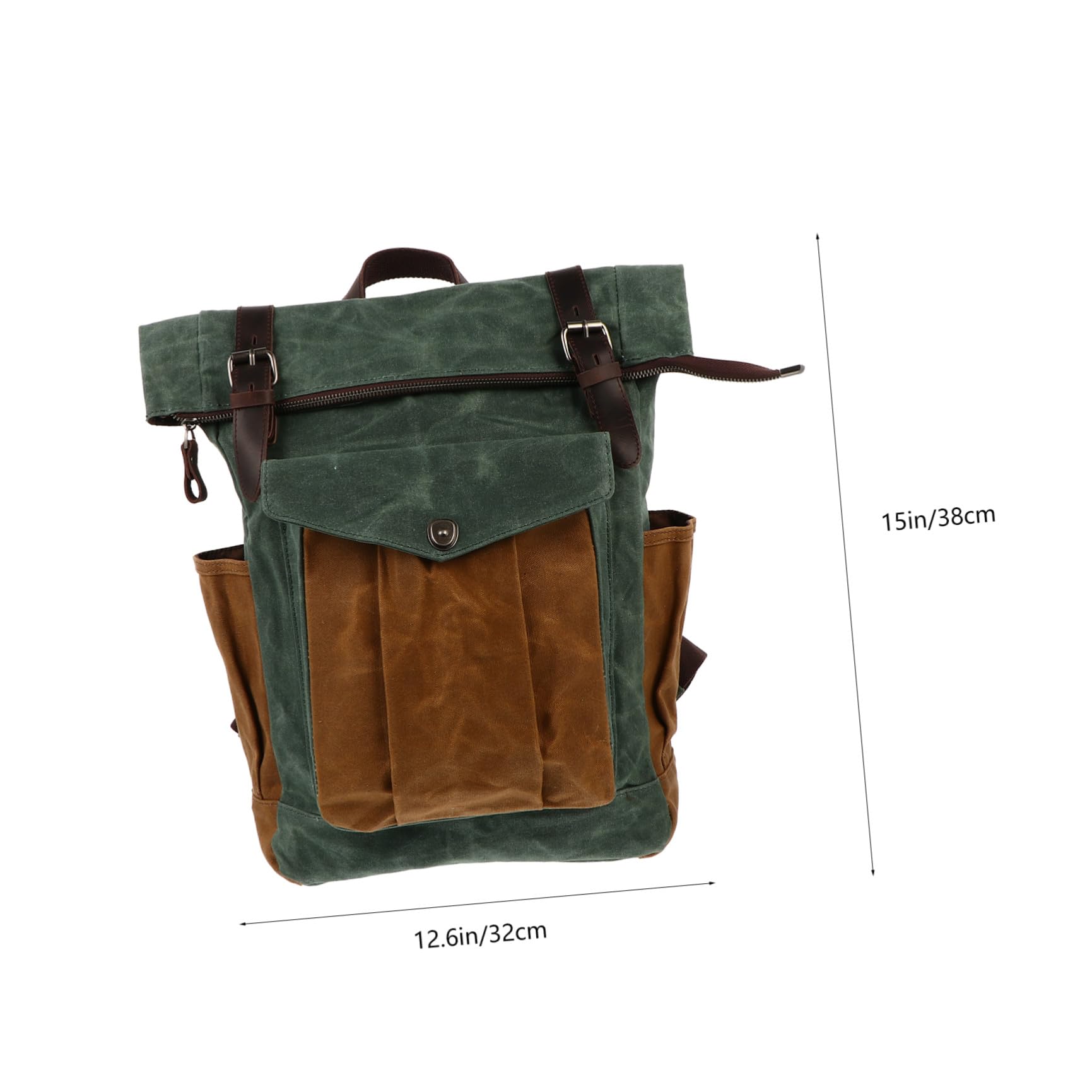 STOBOK 1pezzi Zaino da Campeggio in Tela Cerata e Olio per Trekking all Aperto e Viaggi per Laptop Tablet Libri e Altri Oggetti Essenziali