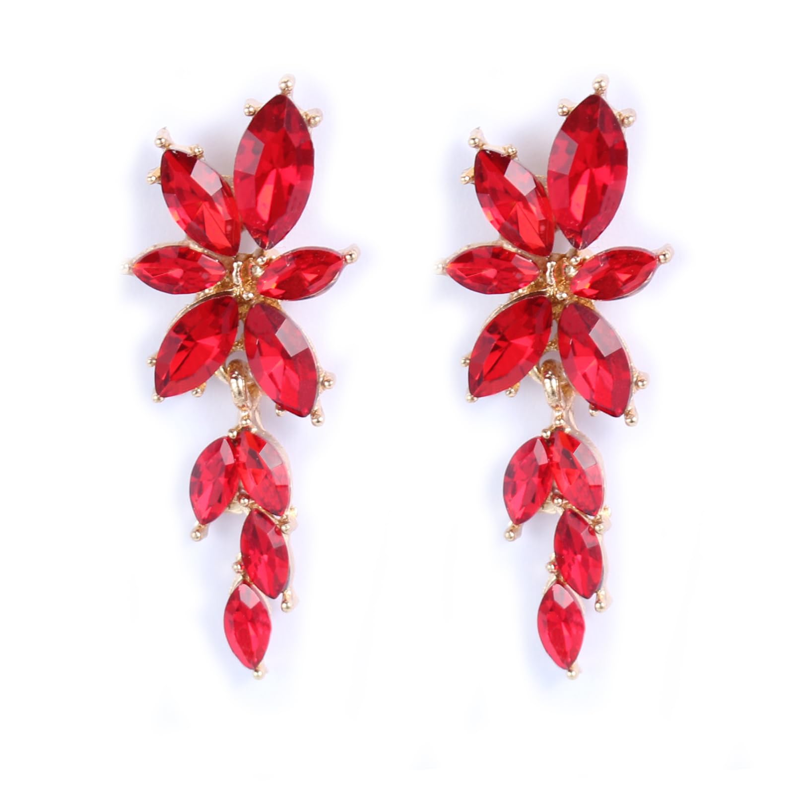 ATIMIGO Elegant Rhinestone Dangle Earrings Marquise Crystal Wedding Bridal Earrings for Brides Bridemaids Formal Prom Statement Drop Earrings for