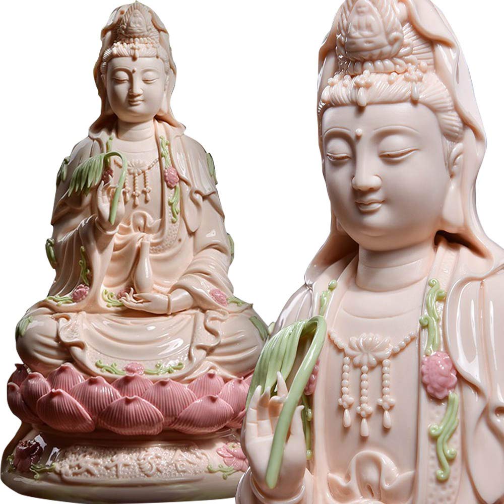 Amazon.com: Story Untold Porcelain Kwan Yin Figurine Pink GuanYin