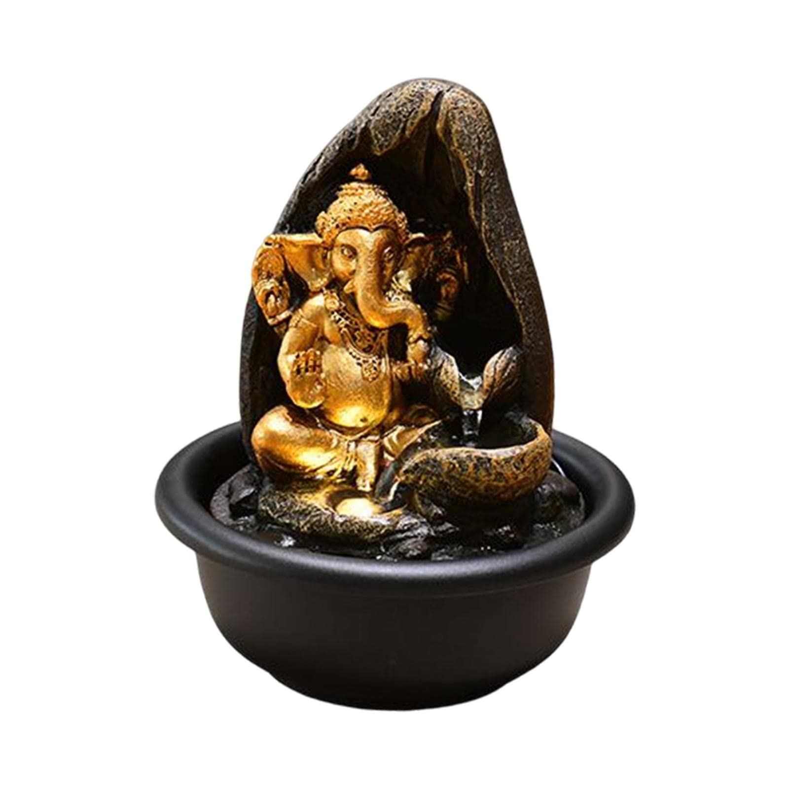 Tabletop Water Fountain Buddha Statue for Office Farmhouse Birthday Gifts Hindu Ganesha Statue-image-14