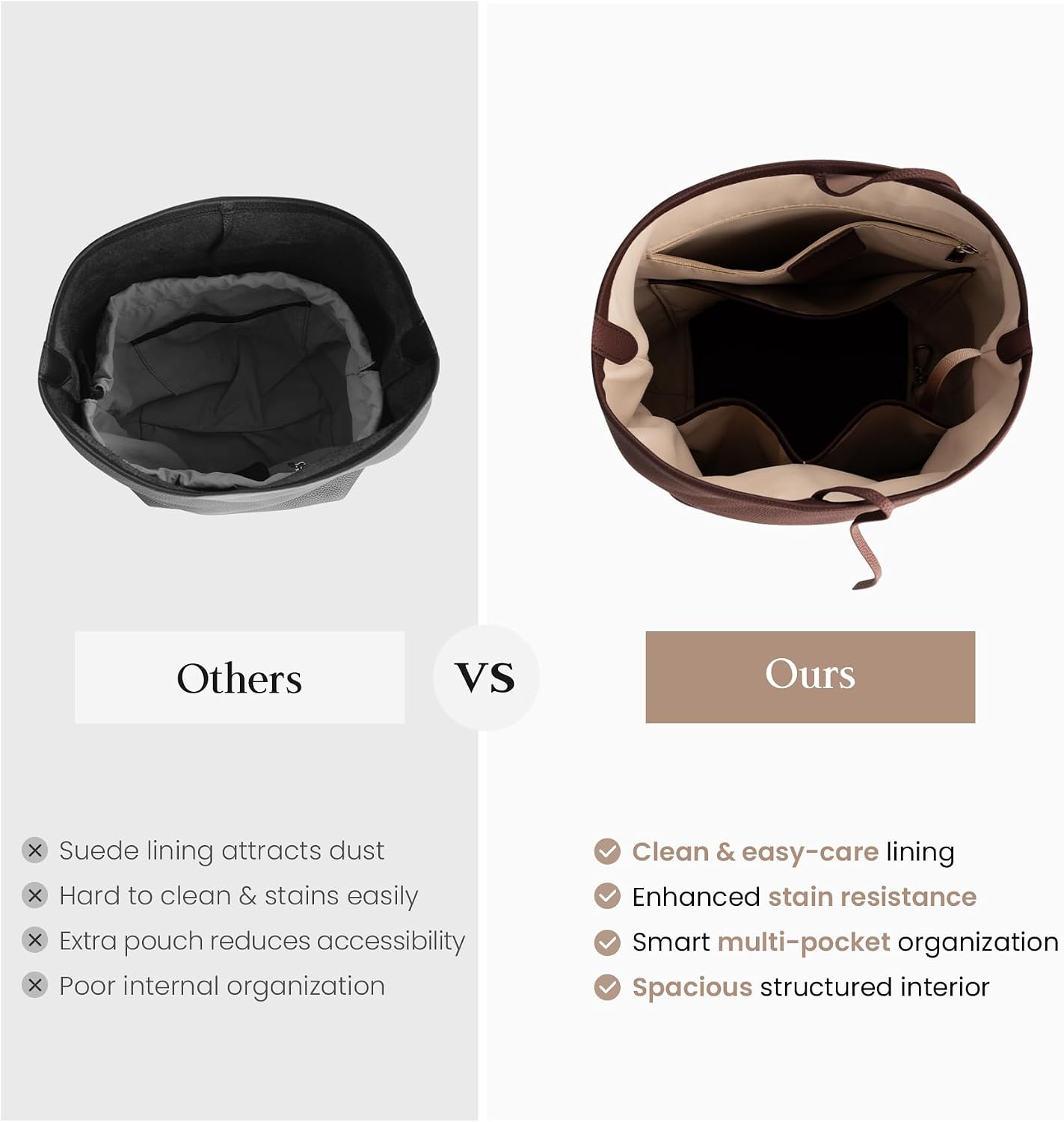 befen Genuine Leather Bucket Bag for Women, Soft Pebbled Leather Bucket Shoulder Bag, Everyday Casual Tote Bag Minimalist