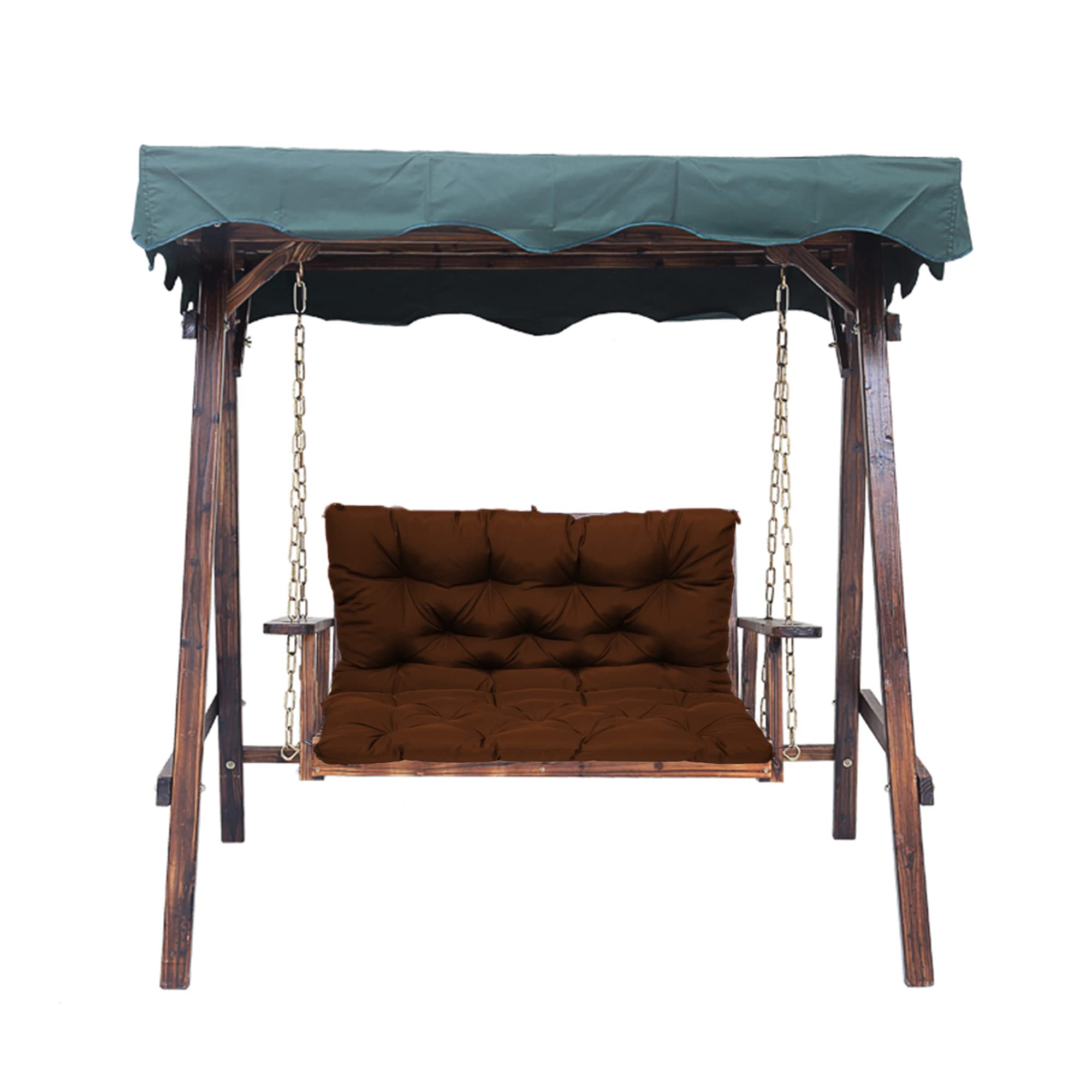 Coussin de jardin imperméable marron 2-3 places avec dossier pour extérieur confortable