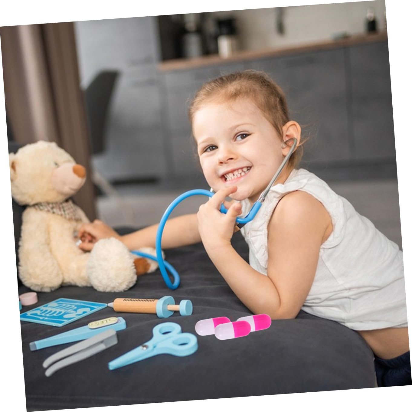 Abaodam 30 Piezas Simulación Juguetes Médicos para rol Educativo para Rosa para Aprender Profesión Doctor Regalo Cumpleaños Niñas