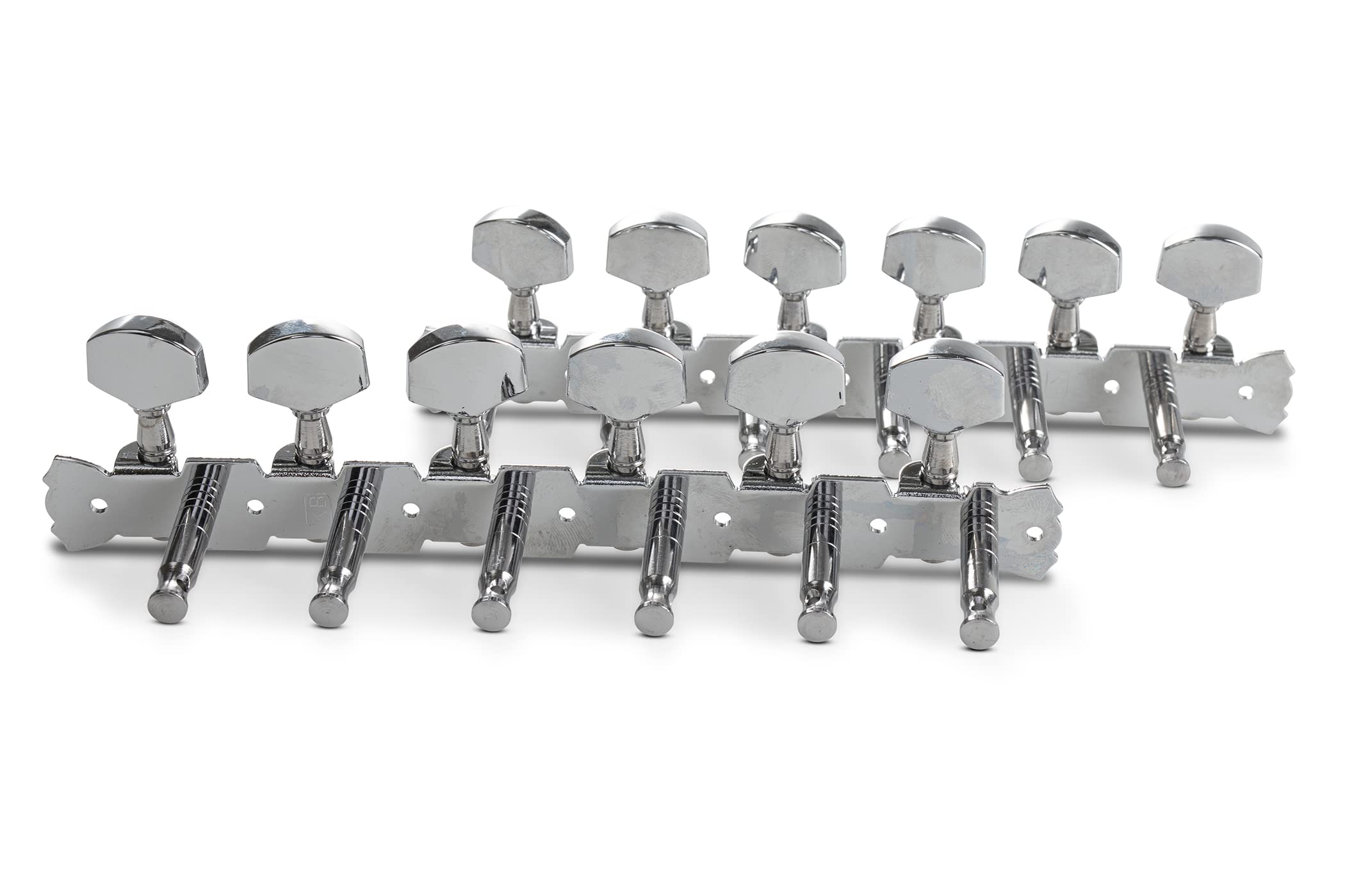 Gewa 545515 Meccanica Chitarra Acustica 12 Corde Set, Bottoni Metallici Nichelati