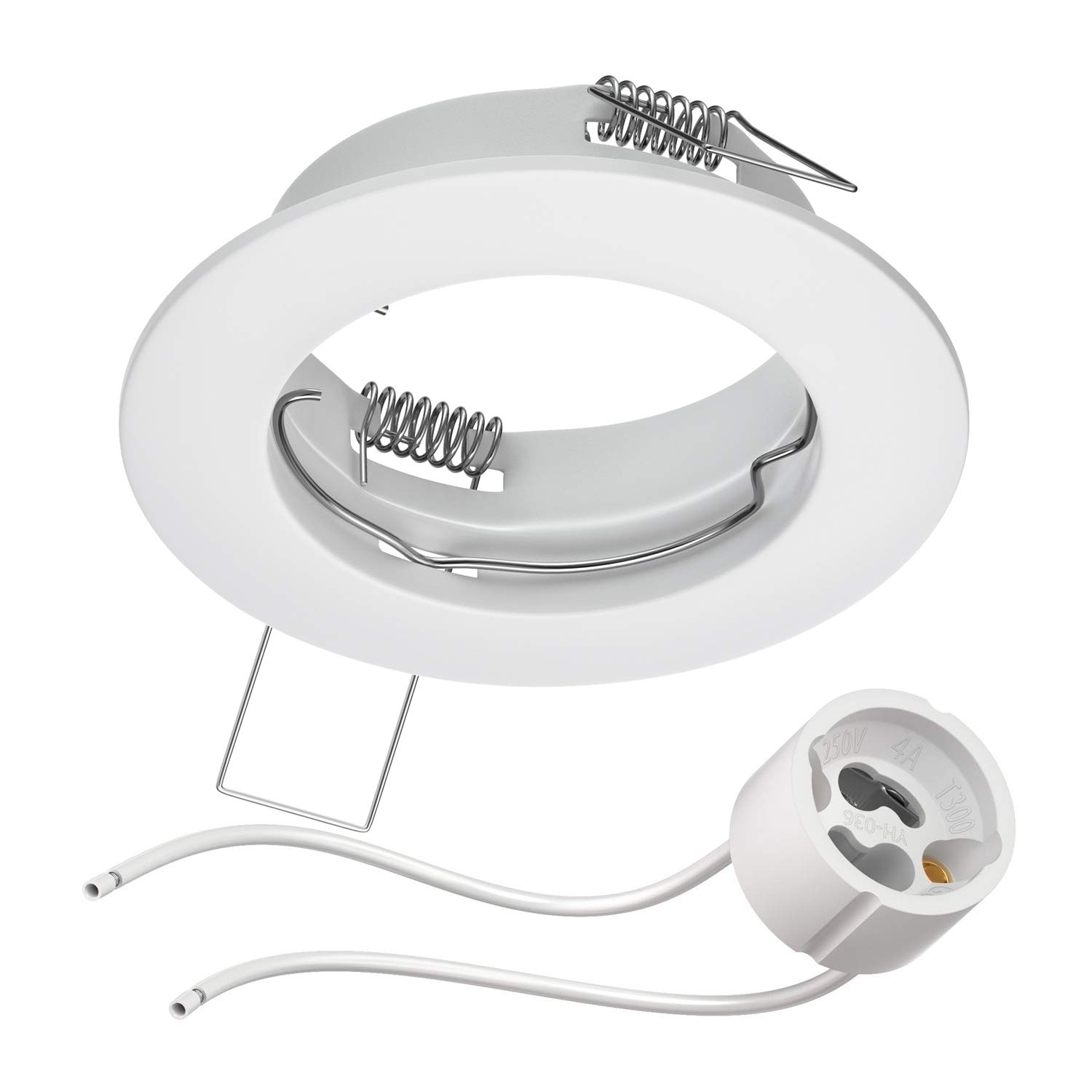 ledscom.de Ceiling mounting Frame Fere Mounting Frame White matt (LED/Halogen/GU10/MR16/PAR16/50mm) incl. GU10 Socket