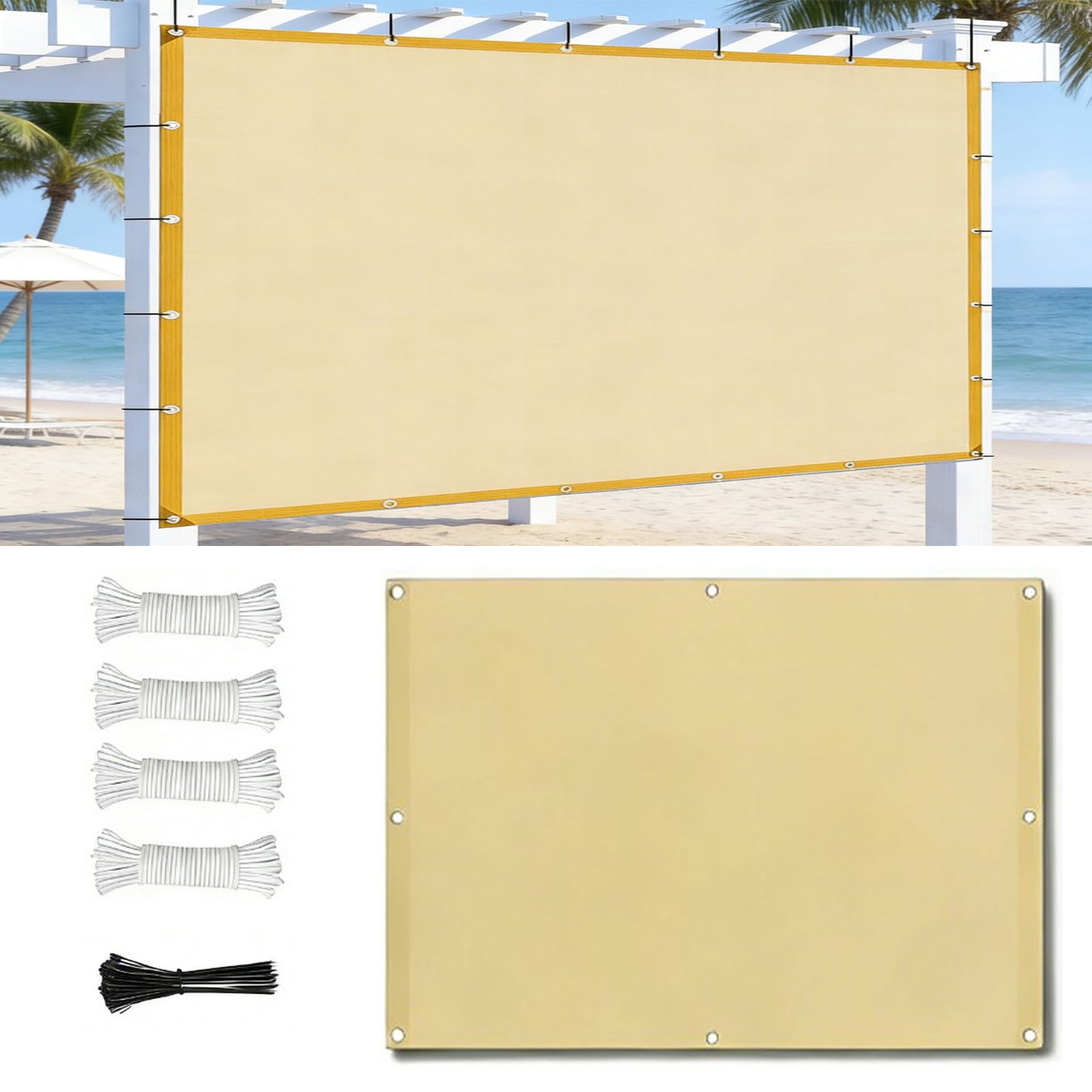 Voile d'ombrage anti-UV imperméable 1,5x5m pour votre pergola