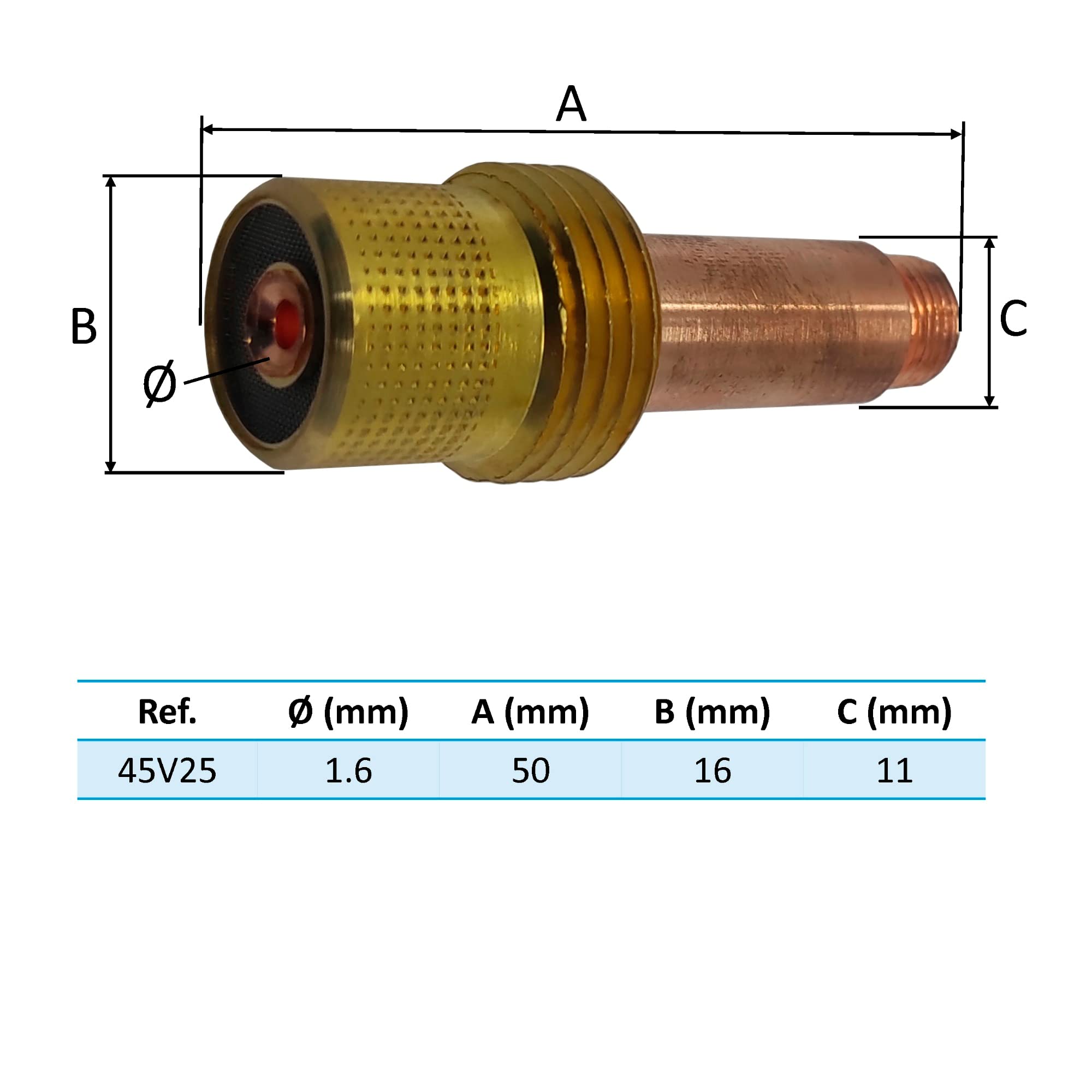 Diffuseur Gas Lens Pour Torche TIG 17, 18 Ou 26