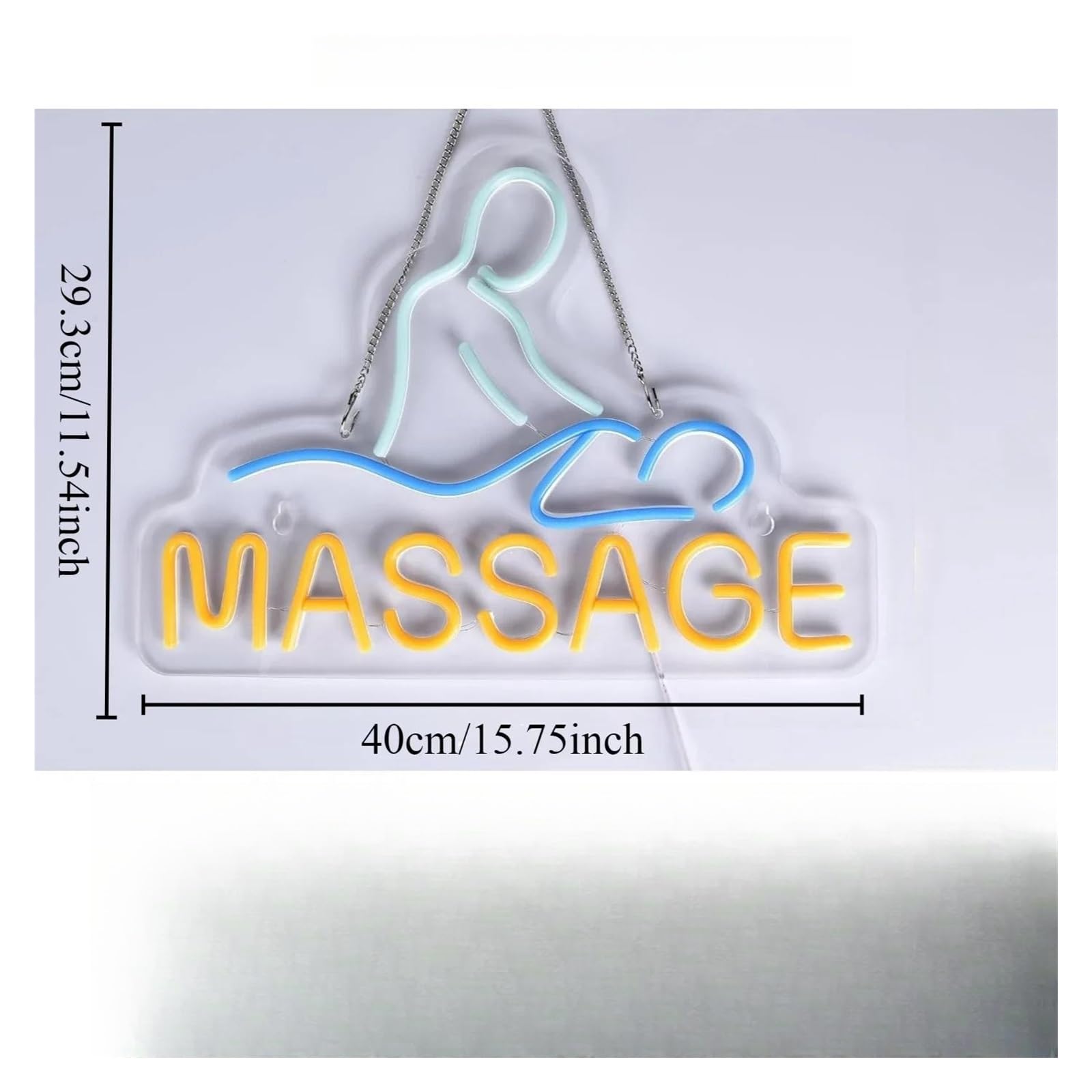 néon signe Panneau Lumineux Pour Massage, Alimenté Par USB, Pour Décoration Murale, Salle De Jeux, Club, Bar, Magasin De Massage 40x29.3cm