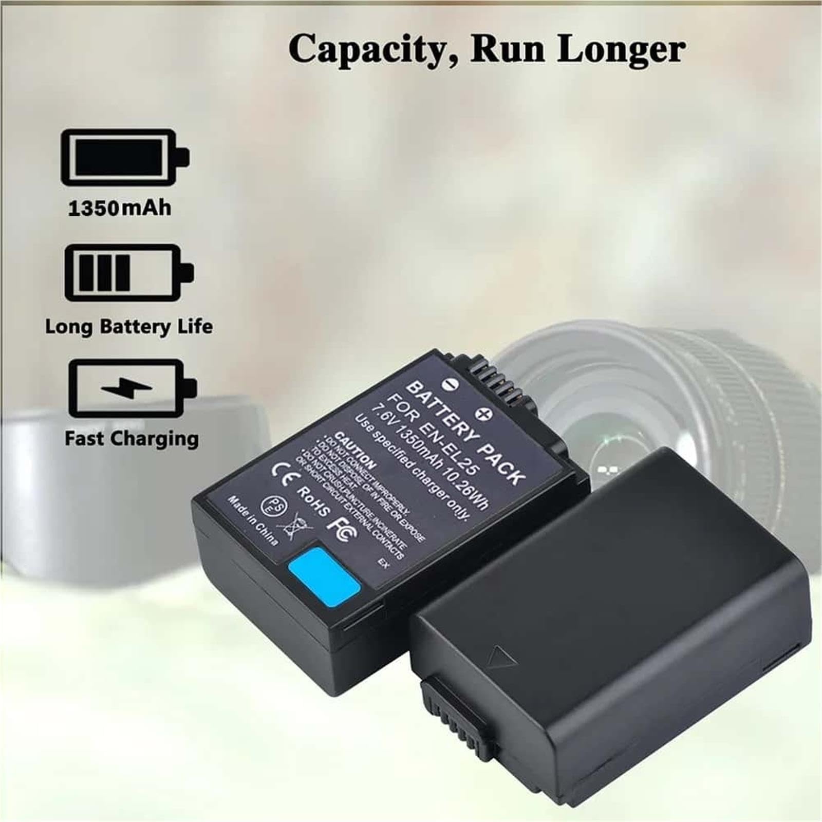 EN-EL25 Batteria for Fotocamera, 1350mAh, 7.6V, 1PC