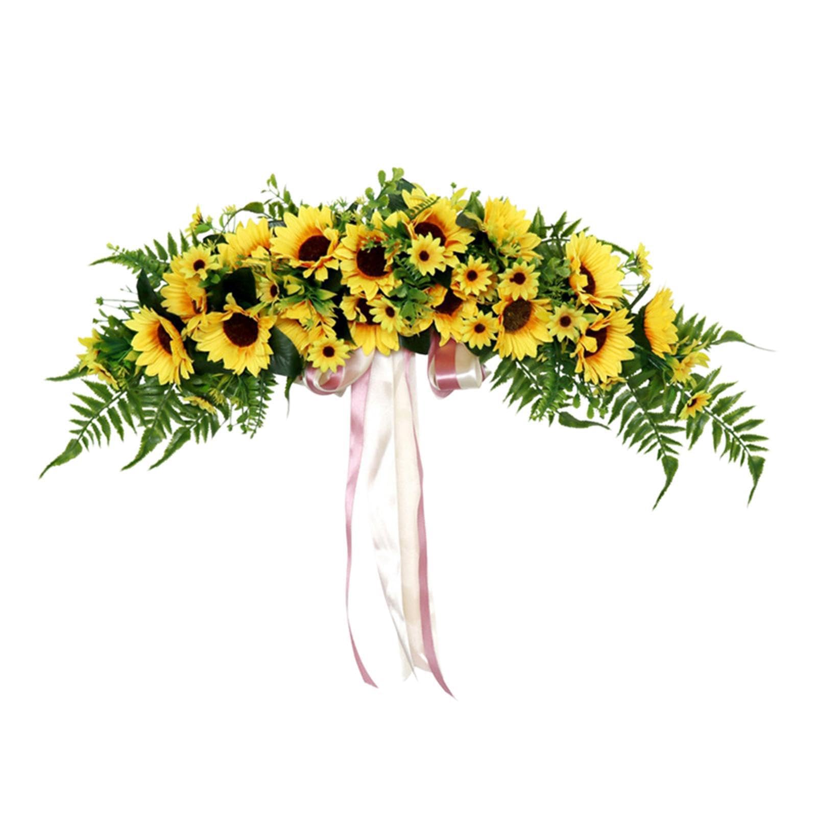 Zambuph Enchanting Artificial Sunflowers Swag Decorating Wedding Arches Ceremony Adding Yummy Floral To Special Events Artificial Sunflowers Swag With