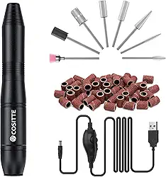 Furadeira de unha elétrica, máquina de broca de unhas elétrica USB para pregos de acrílico, ferramenta de polimento de lixa de unha elétrica portátil manicure pedicure Efile