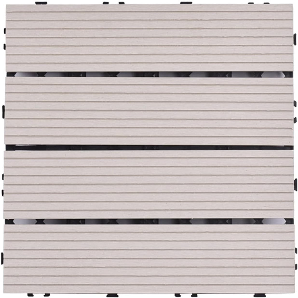 Dalles et lames de terrasse en composite, Bois emboîtable - Carreaux de terrasse intérieur et extérieur multicolores paquet de 10(A-White)