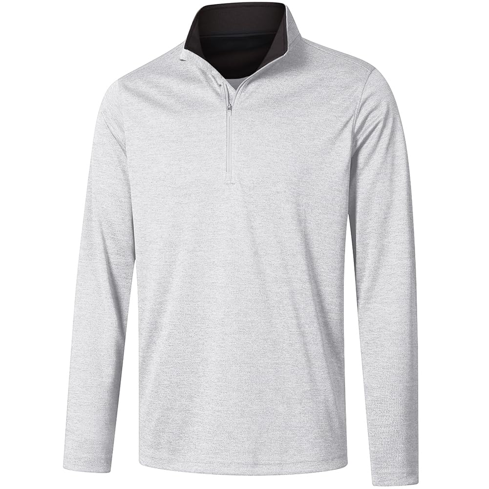 Long Sleeve Golf Shirt Men 1/4 Zip Pullover Mens Long Sleeve Sun Protection Shirts UPF 50 Lightweight Athletic Pullover