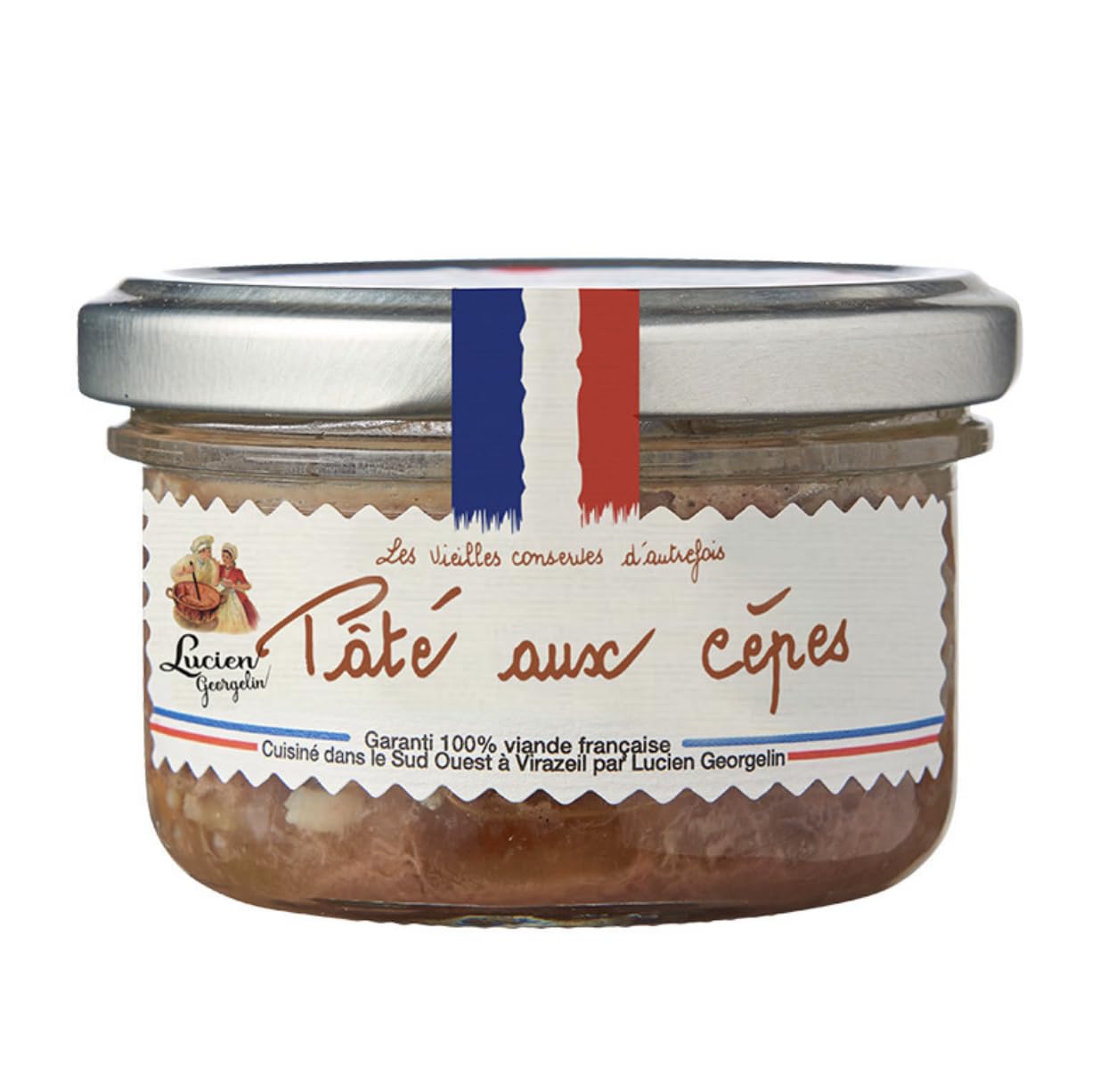 Lucien Georgelin Pâté aux cèpes 70g - Lot de 9 | Idéal pour les apéritifs ou le pique-nique