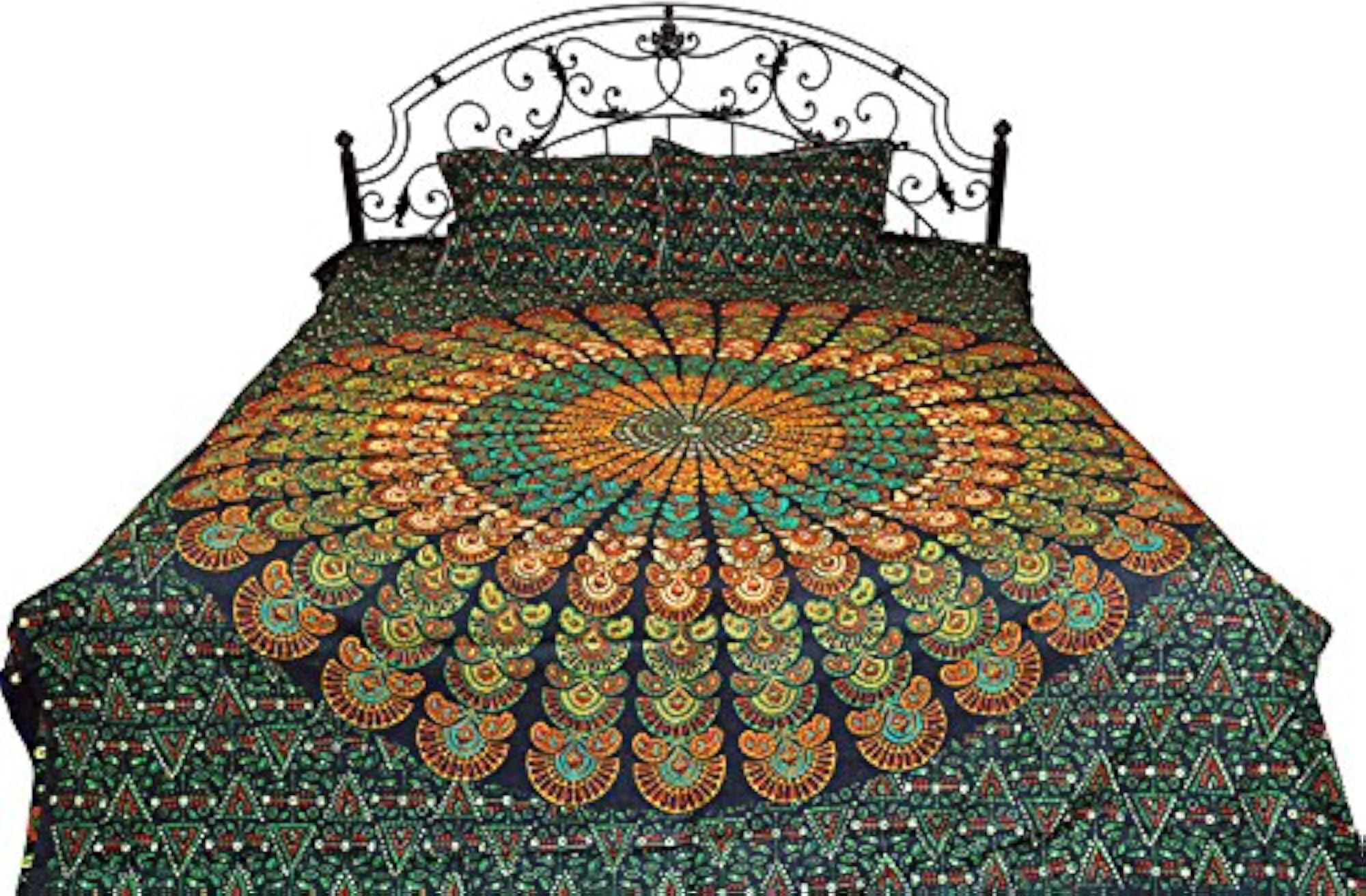 Bedspread from Pilkhuwa with Printed Giant Mandala