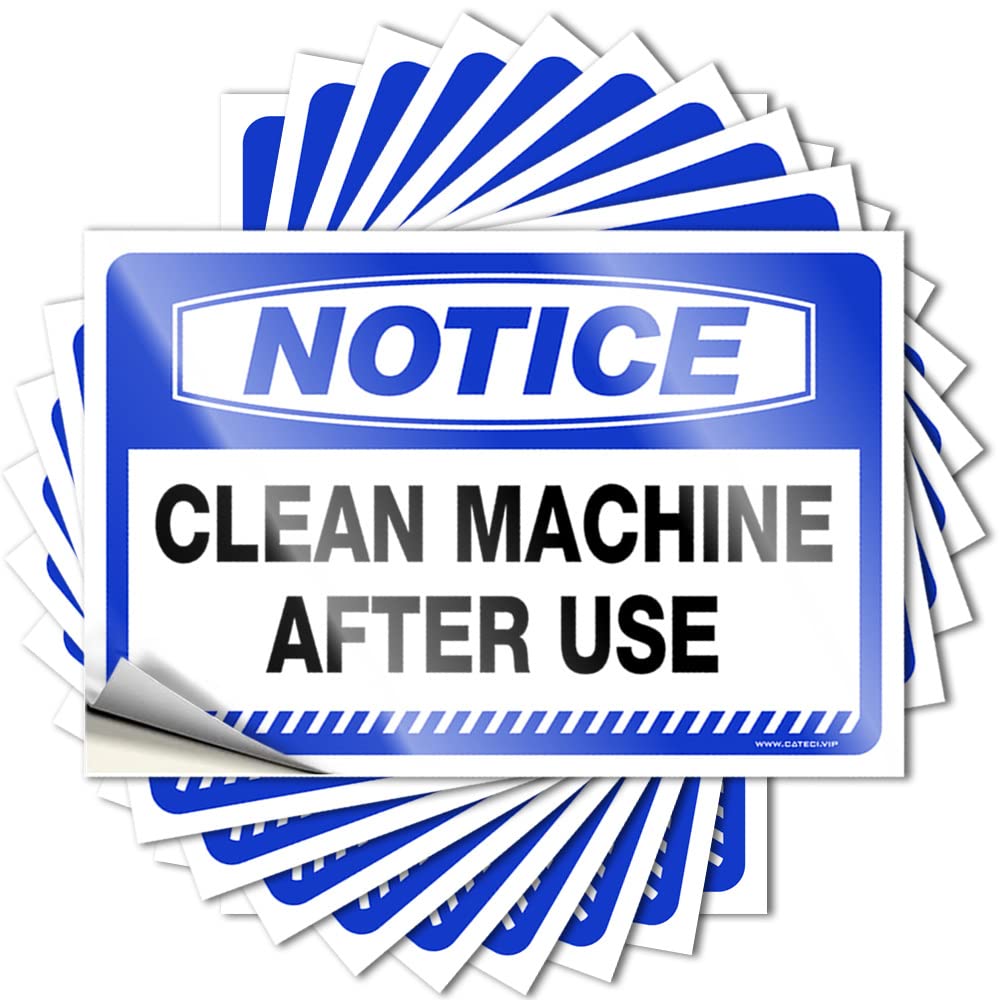 Prank Stickers Notice Clean Machine After Use Stickers 10 Pcs Funny Coffee Signs Car Window Stickers(8X12CM)