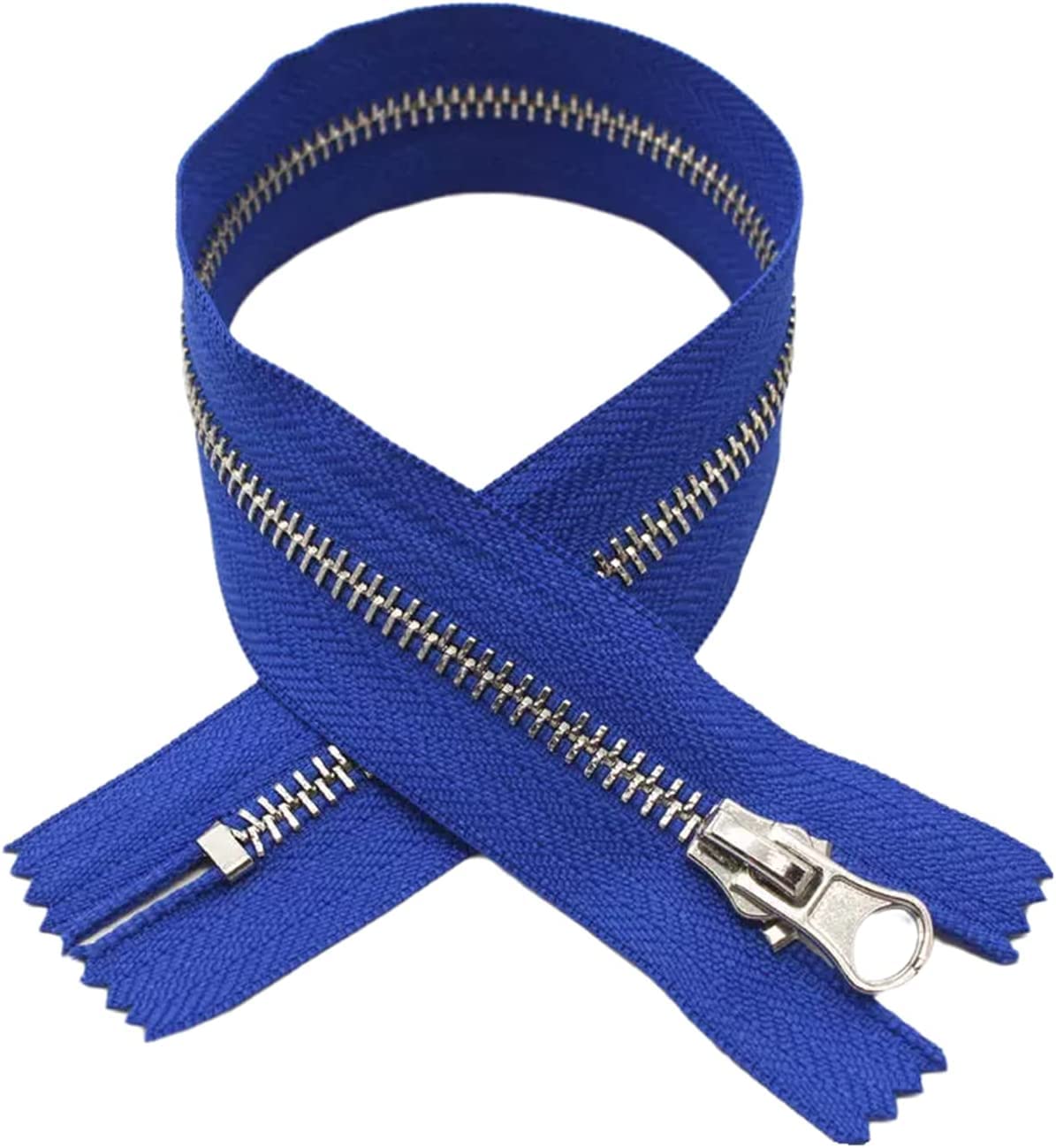 Double-Headed Zipper, Sewing zips,Invisible Zipper,Metal Zipper, 5 pcs 15/25/35/45cm 5# Multi-Color Closed-end Metal Zippers for Jackets, Pants, Bag DIY Sewing Accessories, Gray, 35cm (Color : Blauw,