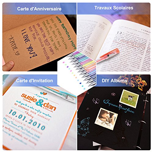 Yohoolyo 60pcs Penne Gel pailletté multicolori