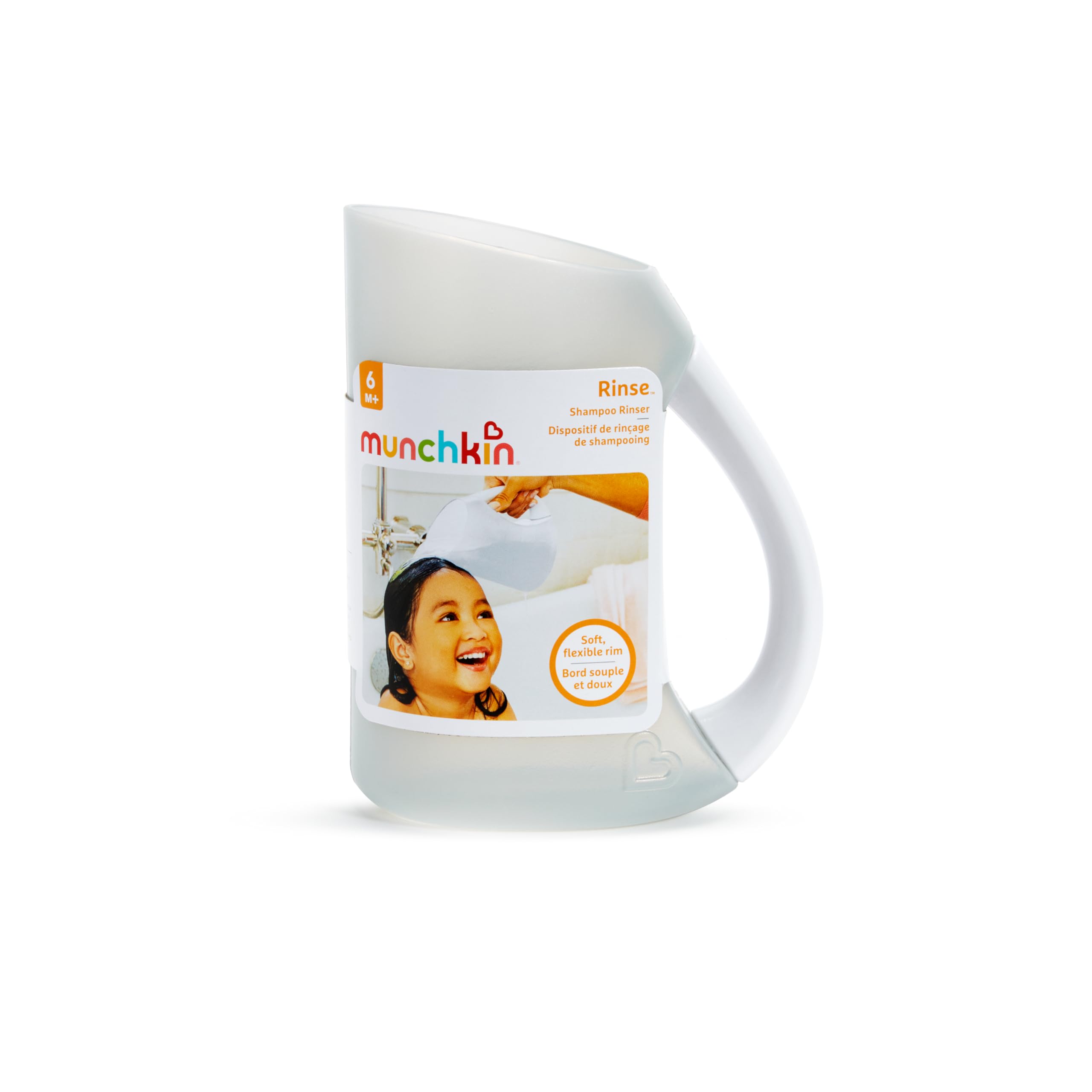 Munchkin Baby-Badebecher mit weichem, konturiertem Rand | Schützt die Augen beim Haarewaschen | Shampoo-Ausspülbecher für Babys & Kleinkinder | Grau