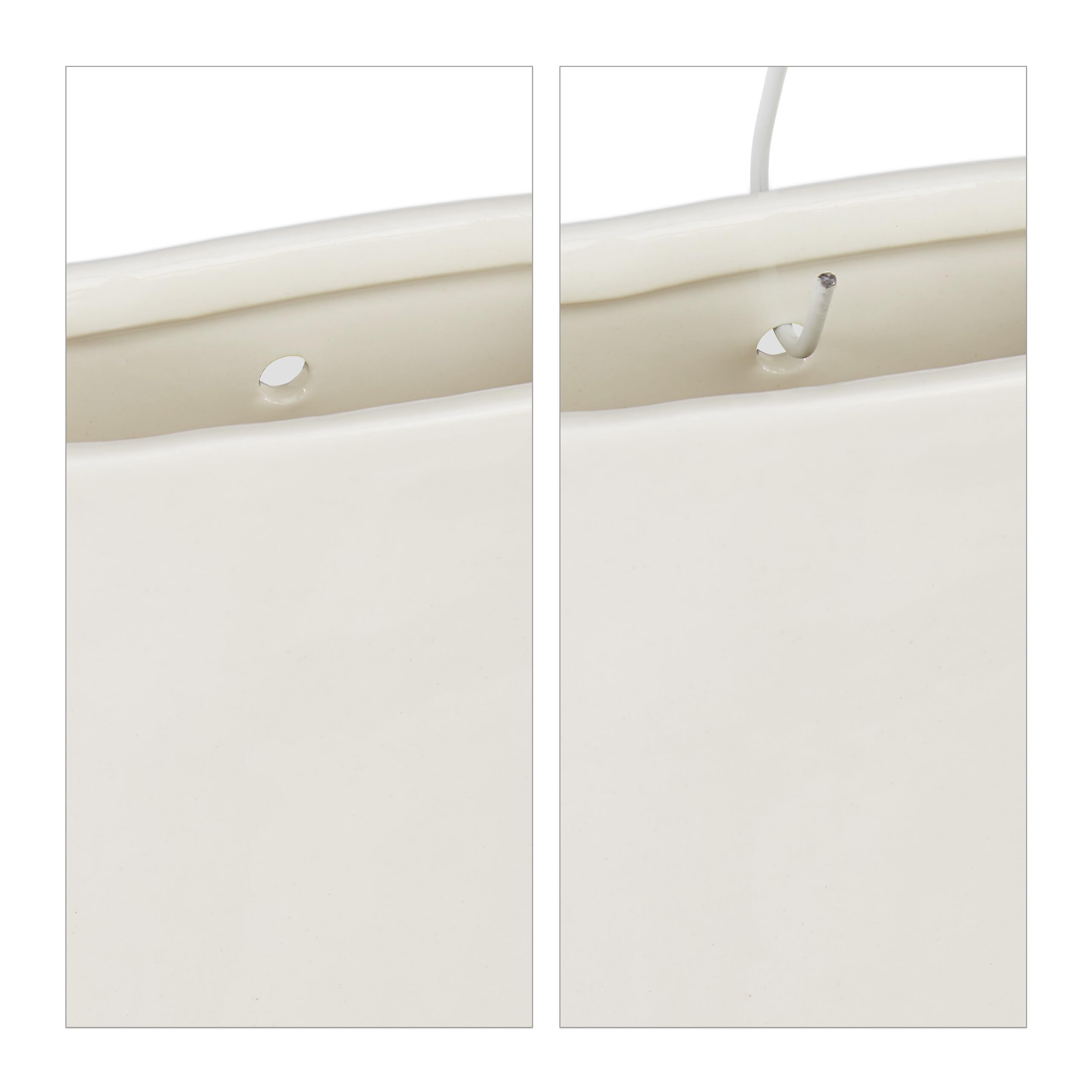 Relaxdays Umidificatore da Termosifone, Set da 6 Contenitore d'Acqua per Riscaldamento, da Appendere, in Ceramica, Crema